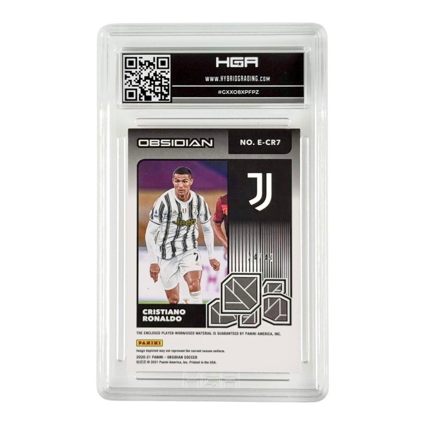 Cristiano Ronaldo 2020-21 Panini Obsidian Jersey Relics Red Flood 24/44 #E-CR7 HGA 9.5