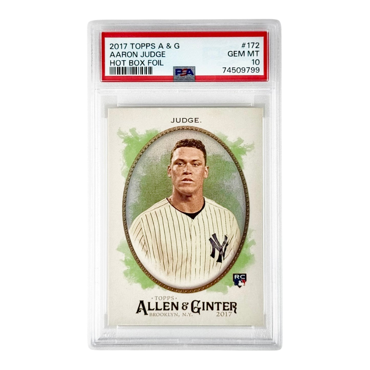 Aaron Judge 2017-18 Topps Allen & Ginter Hot Box Foil Rookie RC #172 PSA 10