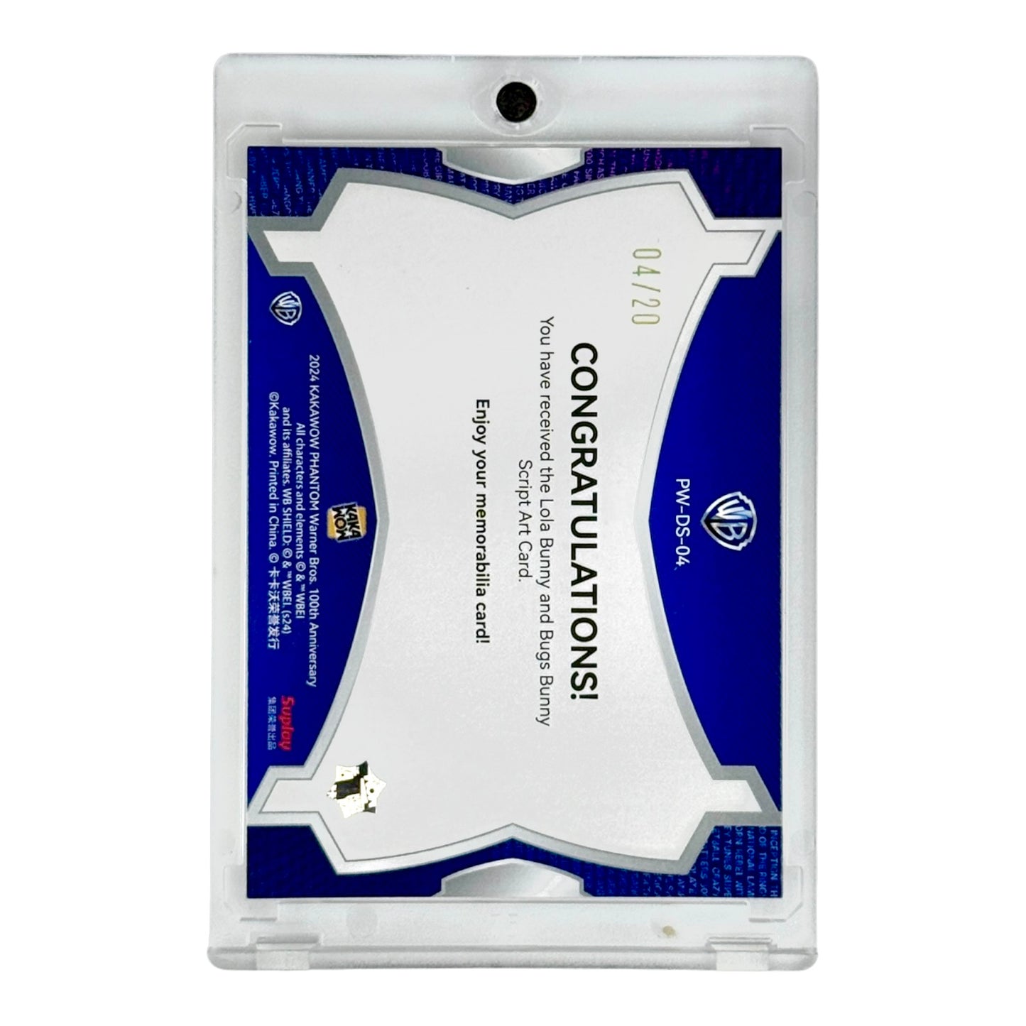 Bugs Bunny/Lola Bunny 2024 Kakawow Phantom Warner Bros 100th Anniversary Dual Facsimile Auto 04/20 #PW-DS-04