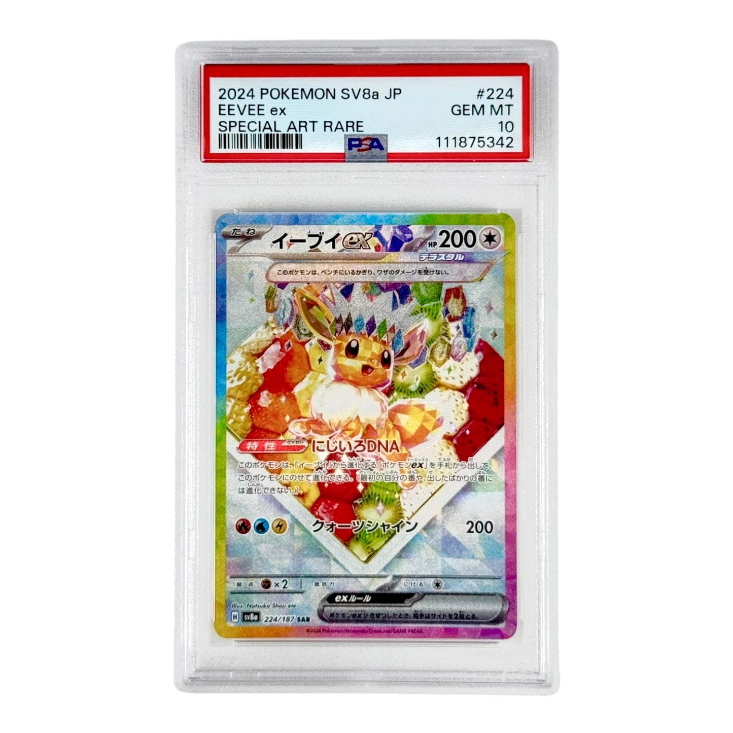 Eevee ex 2024 Pokemon Japanese Sv8a #224 SAR PSA 10