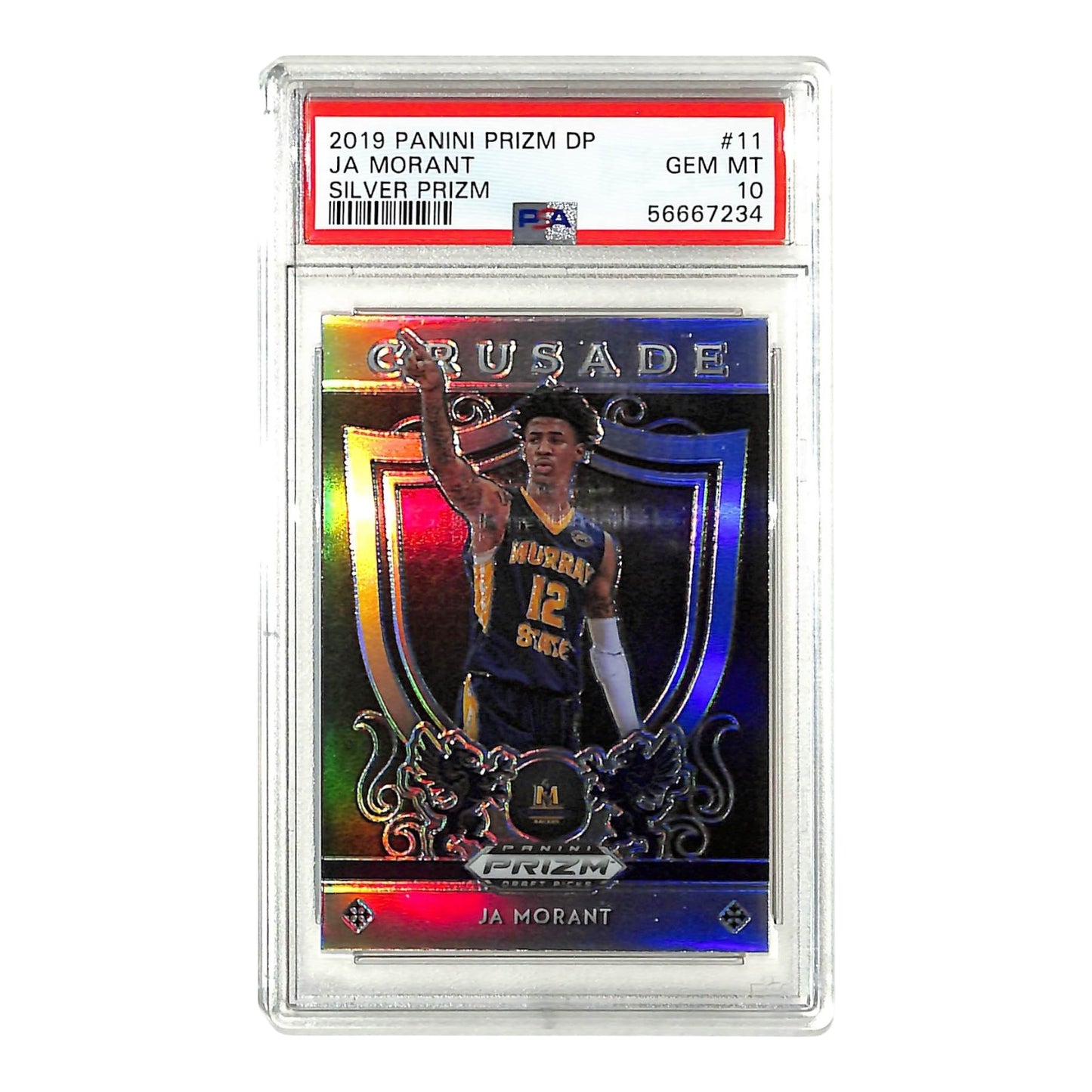 Ja Morant 2019-20 Prizm Draft Pick Silver rookie RC Prizm #11 PSA 10