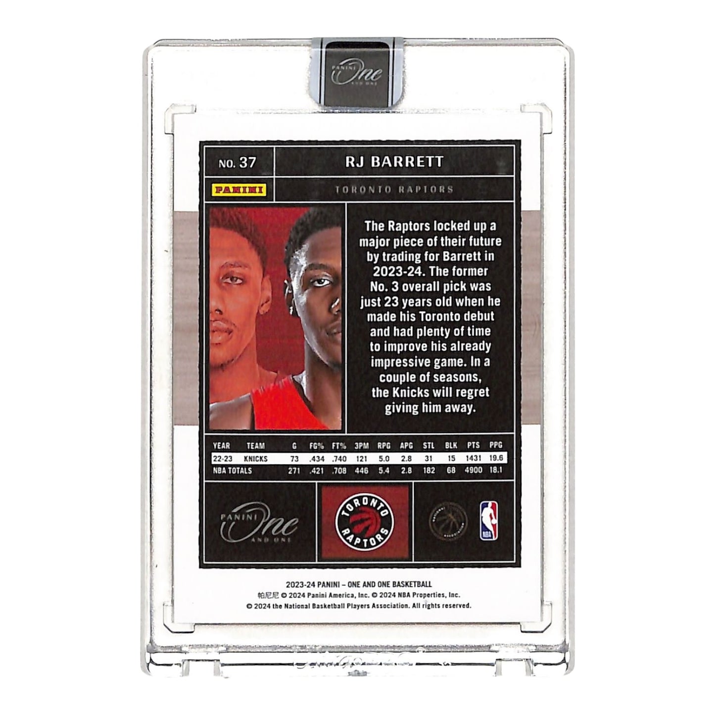 RJ Barrett 2023-24 One & One 97/99 #37