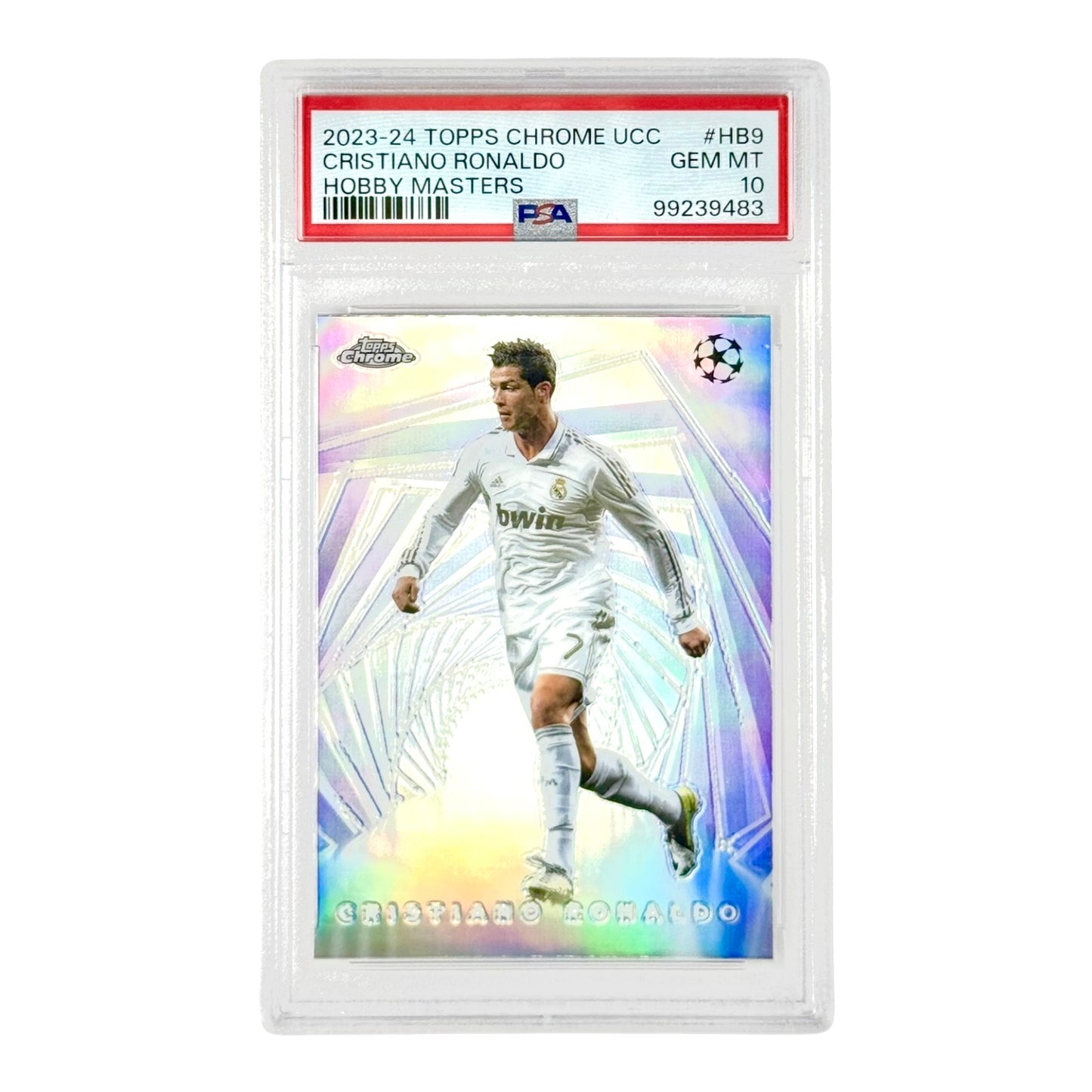 Cristiano Ronaldo 2023-24 Topps Chrome UCC Hobby Masters #HB9 PSA 10