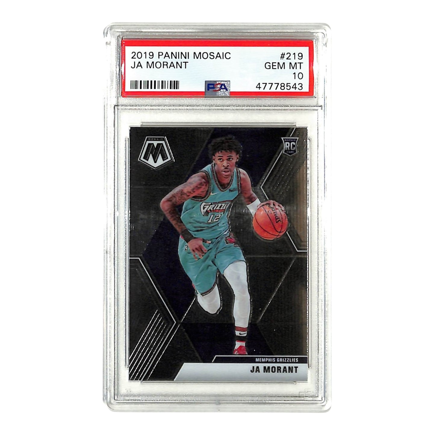 Ja Morant 2019-20 Mosaic Rookie RC #219 PSA 10