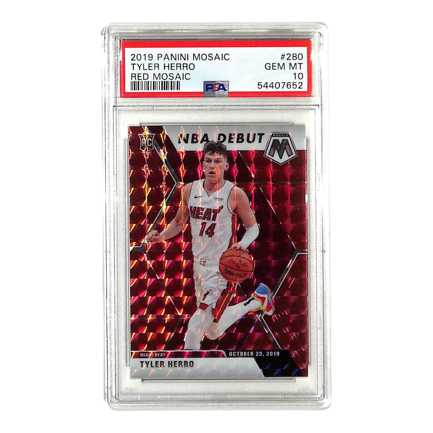 Tyler Herro 2019-20 Mosaic Red Rookie RC #280 PSA 10