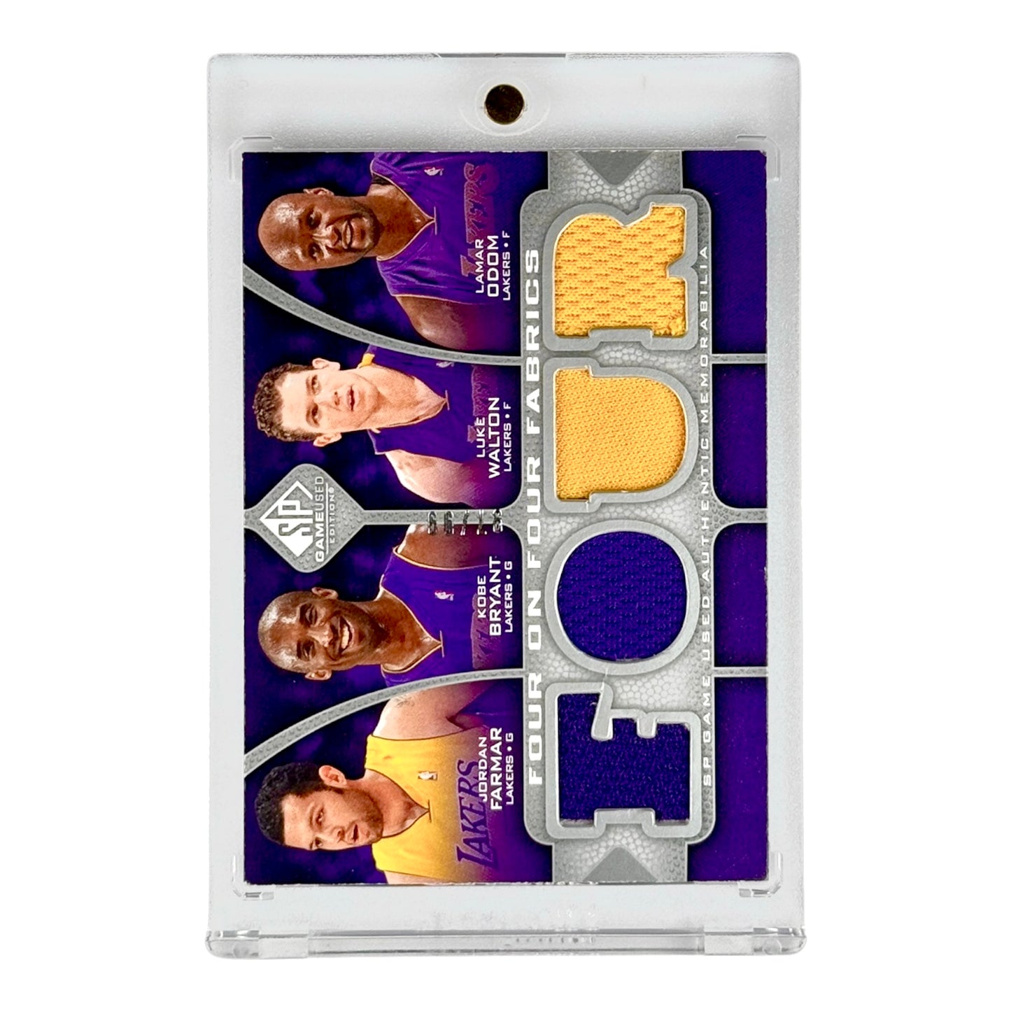 Kobe Bryant / Shaquille O'Neal Upper Deck SP Game Used Edition Four on Four Fabrics Jersey 97/99