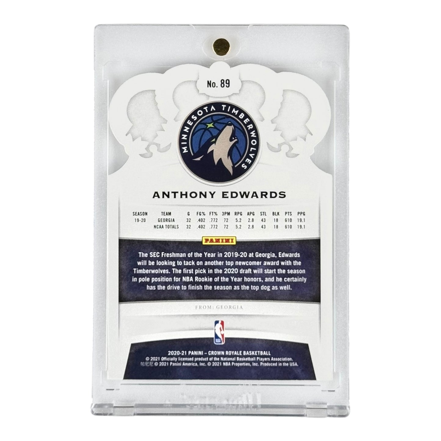 Anthony Edwards 2020-21 Crown Royale Rookie RC #89
