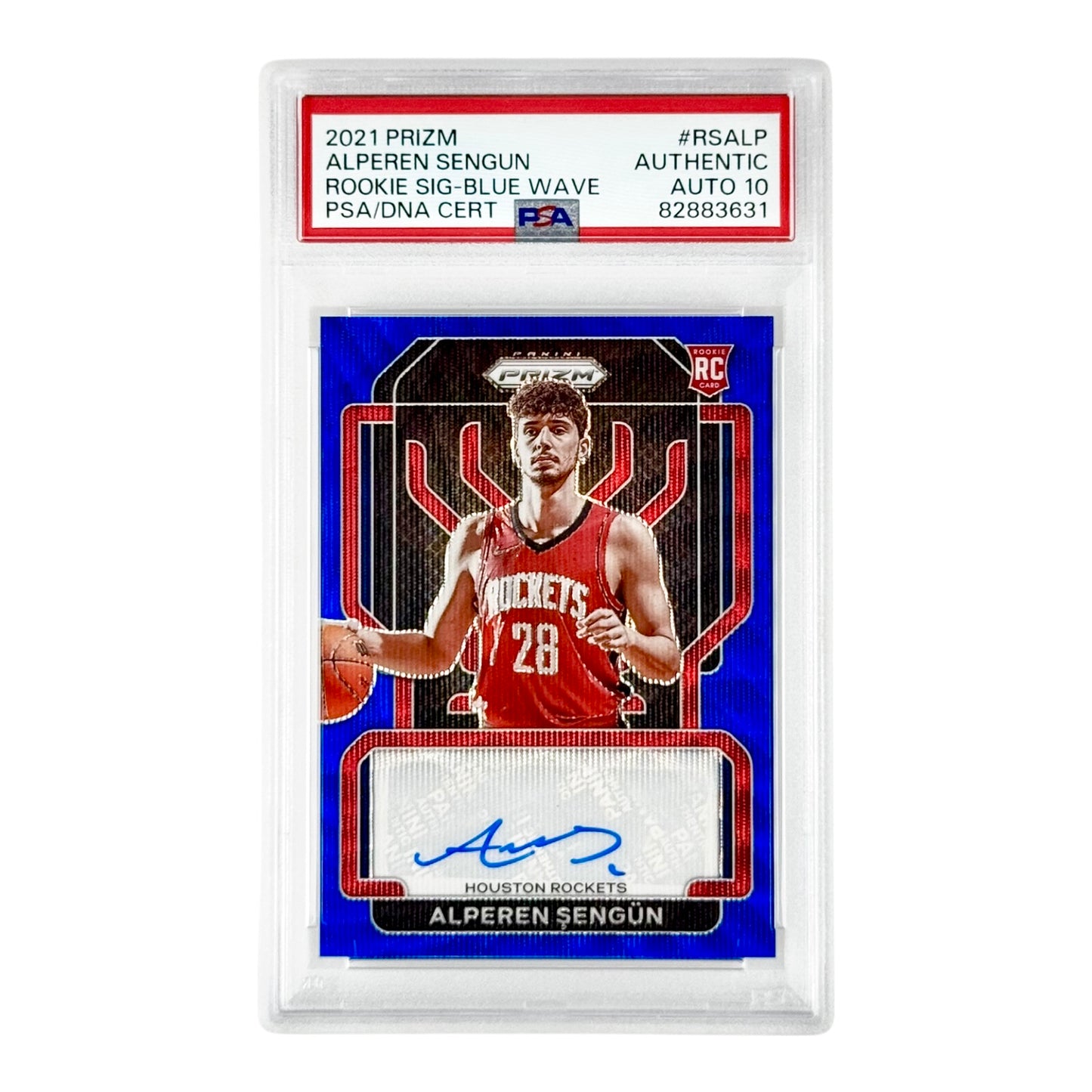 Alperen Sengun 2021-22 Prizm Rookie RC Signature Blue Wave #RSALP PSA Authentic Auto 10