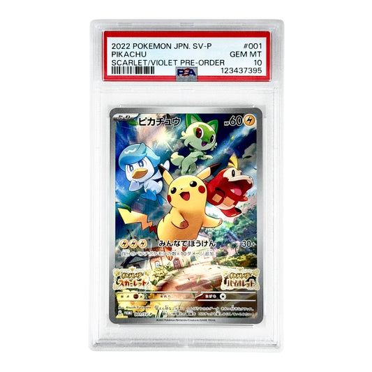 Pikachu 2022 Pokemon Japanese Scarlet & Violet Pre Order Promo #001 PSA 10