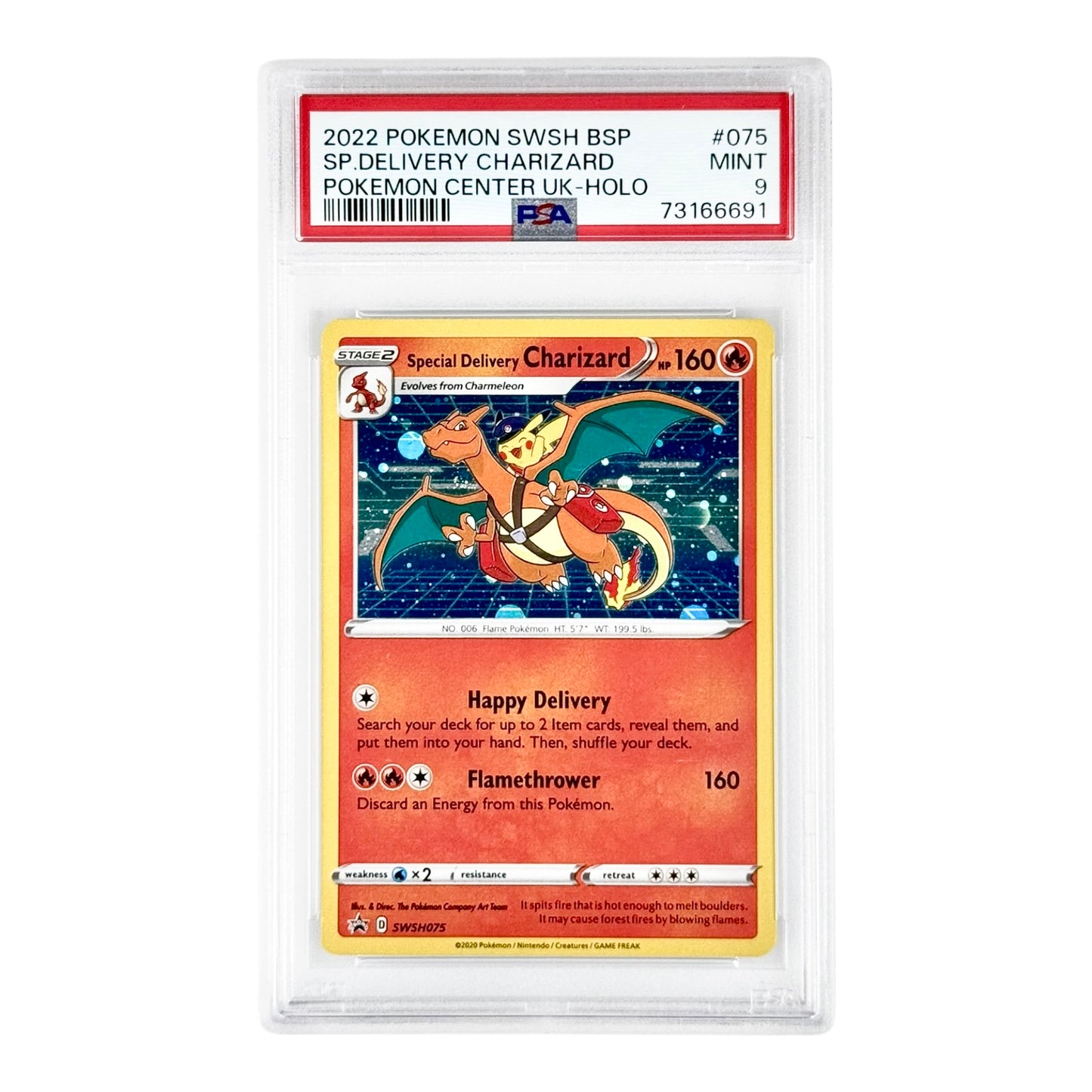 Charizard Special Delivery 2022 Pokemon English Pokemon Center UK Promo #075 PSA 9