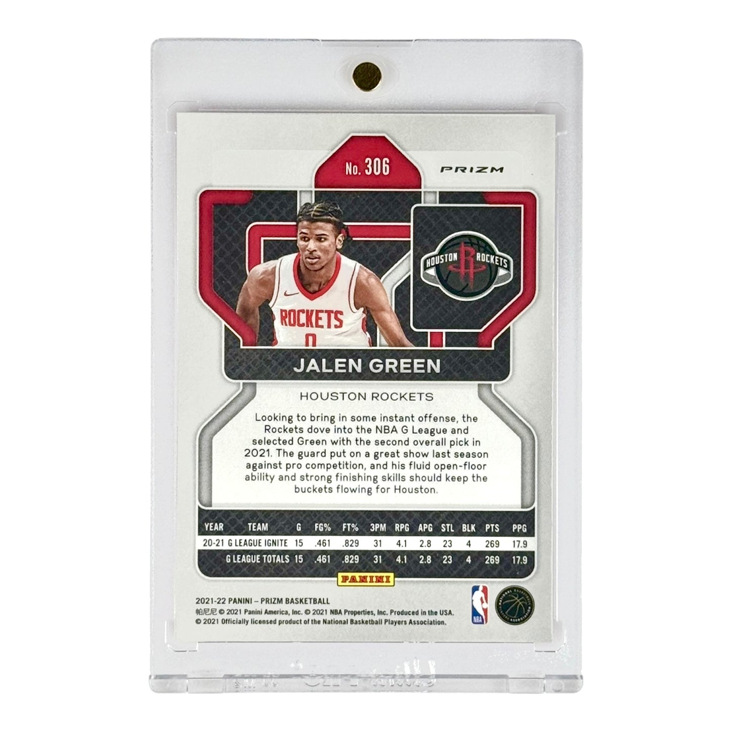 Jalen Green 2021-22 Prizm Pink Ice Rookie RC #306
