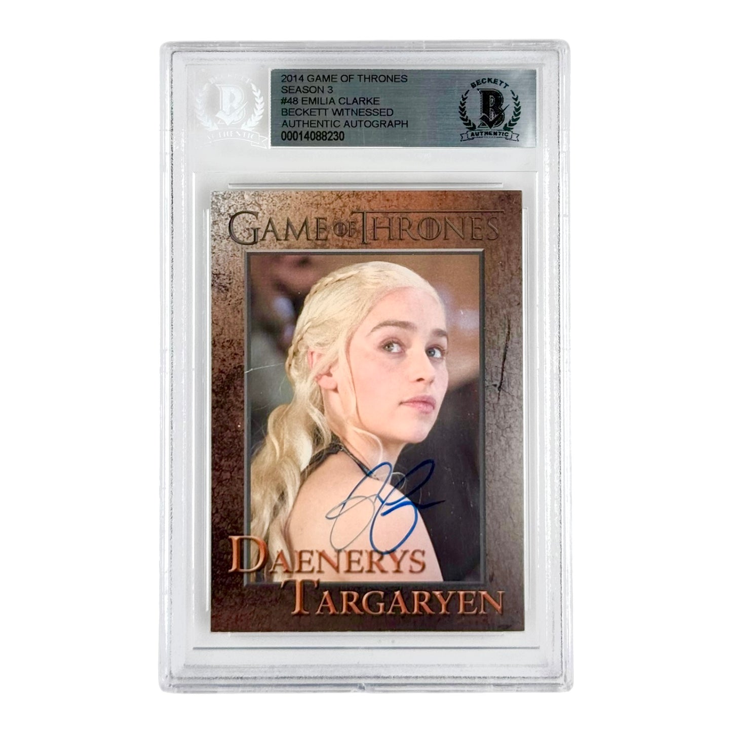Emilia Clarke Daenerys Targaryen the Dragon Queen 2014 Game Of Thrones Auto BGS Authentic
