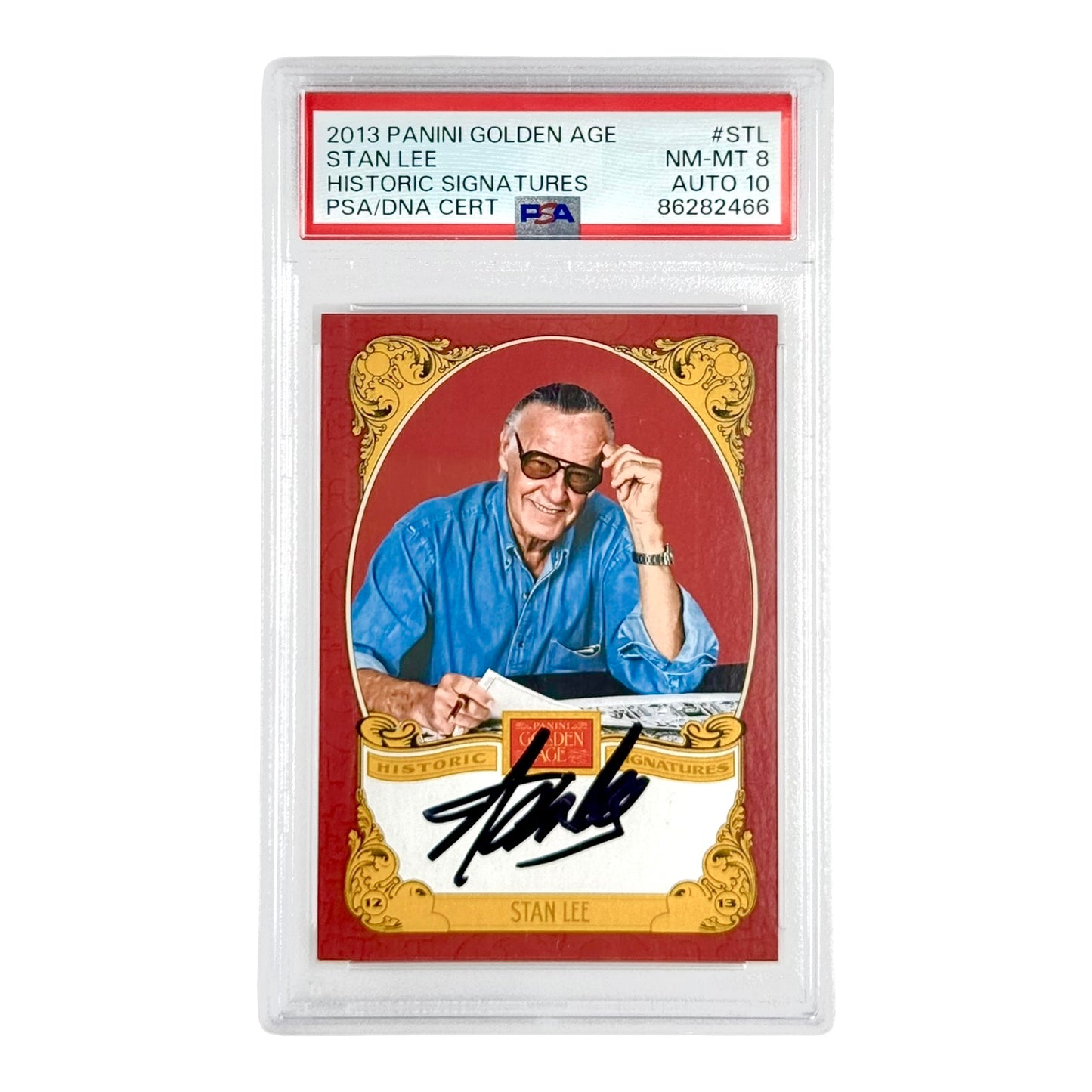 Stan Lee 2013 Panini Golden Age Historic Signatures #STL PSA 8 Auto 10