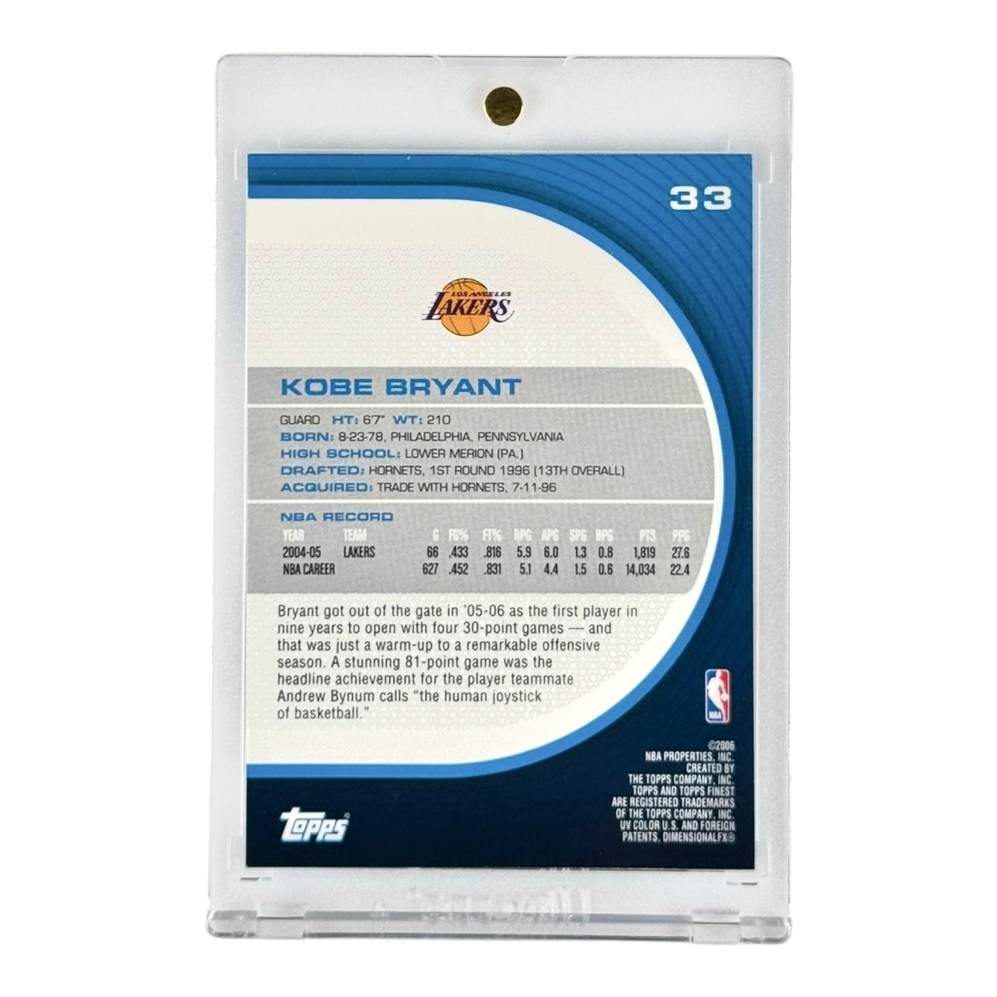 Kobe Bryant 2006 Topps Finest #33
