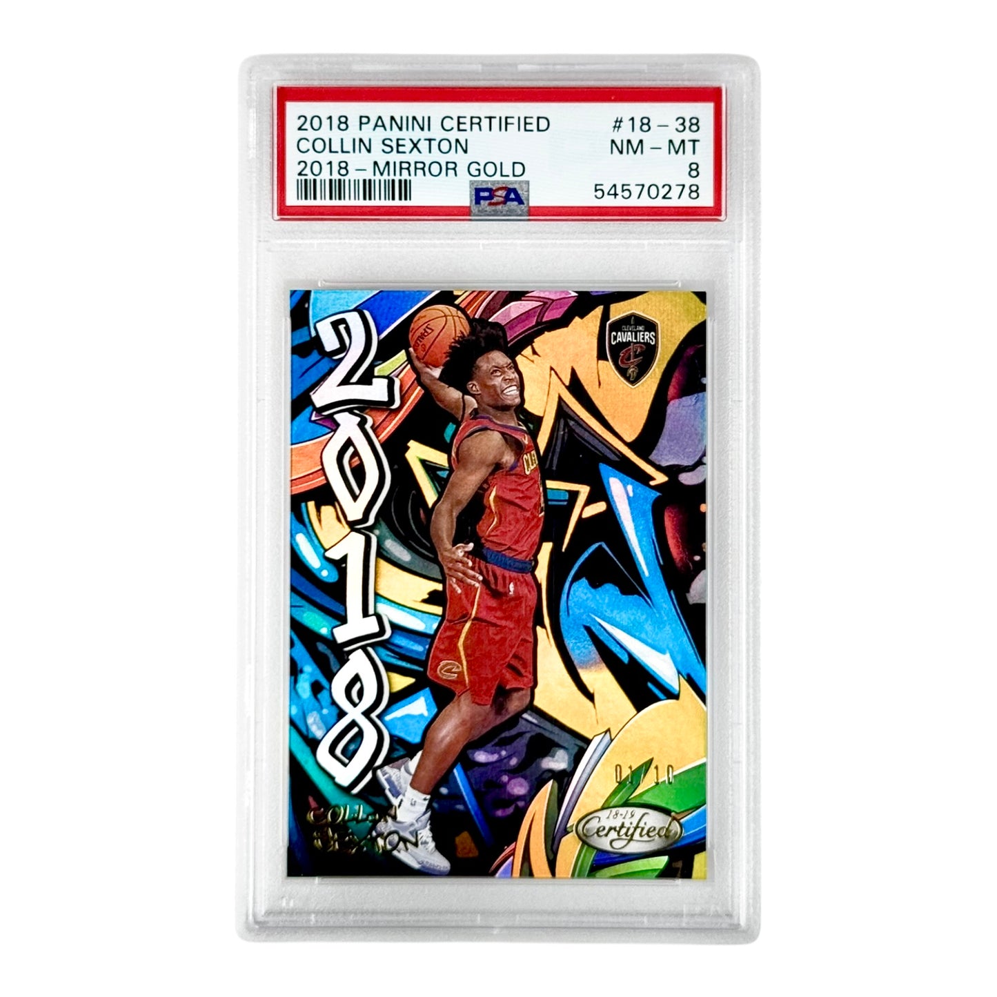 Collin Sexton 2018-19 Certified Mirror Gold 1/10 Rookie RC #18-38 PSA 8