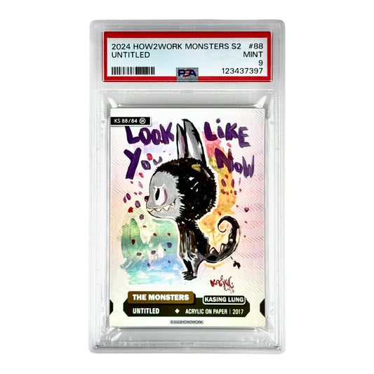 Labubu 2024 How2work The Monster Series 2 Foil Sketch #88 PSA 9