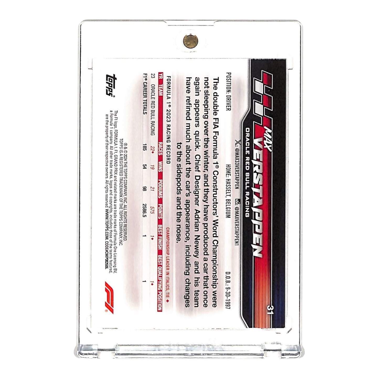 Max Verstappen 2024 Topps F1 #31