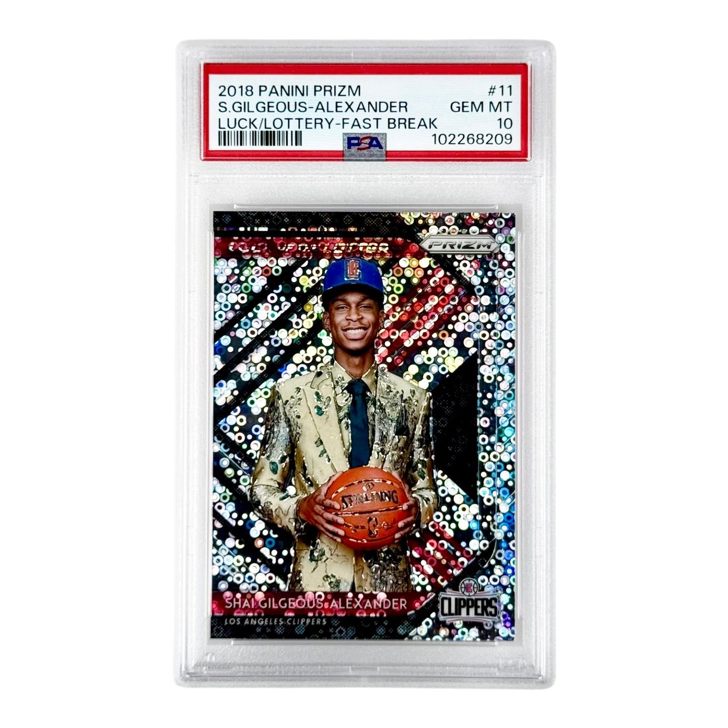 Shai Gilgeous Alexander 2018-19 Prizm Luck Of The Lottery Fast Break Rookie RC #11 PSA 10