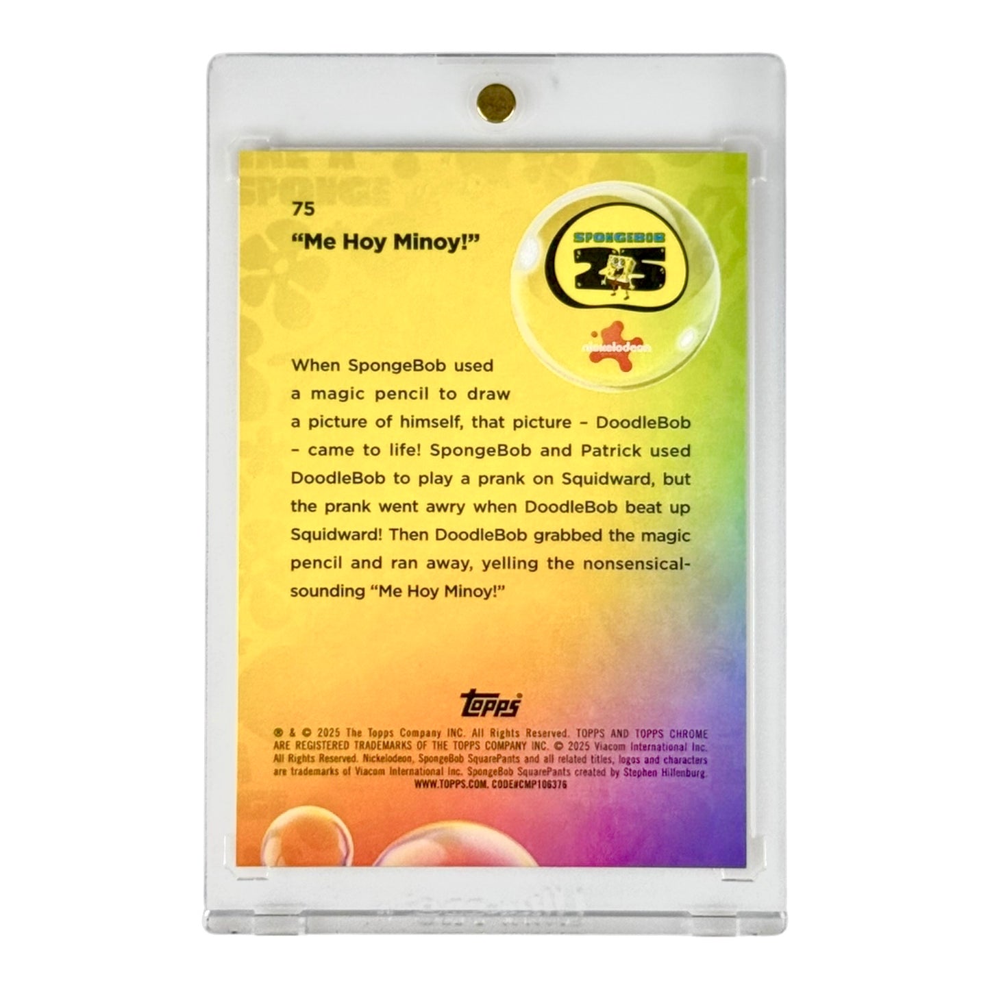 "Me Hoy Minoy!" 2025 Topps Chrome Spongebob Gold 34/50 #75