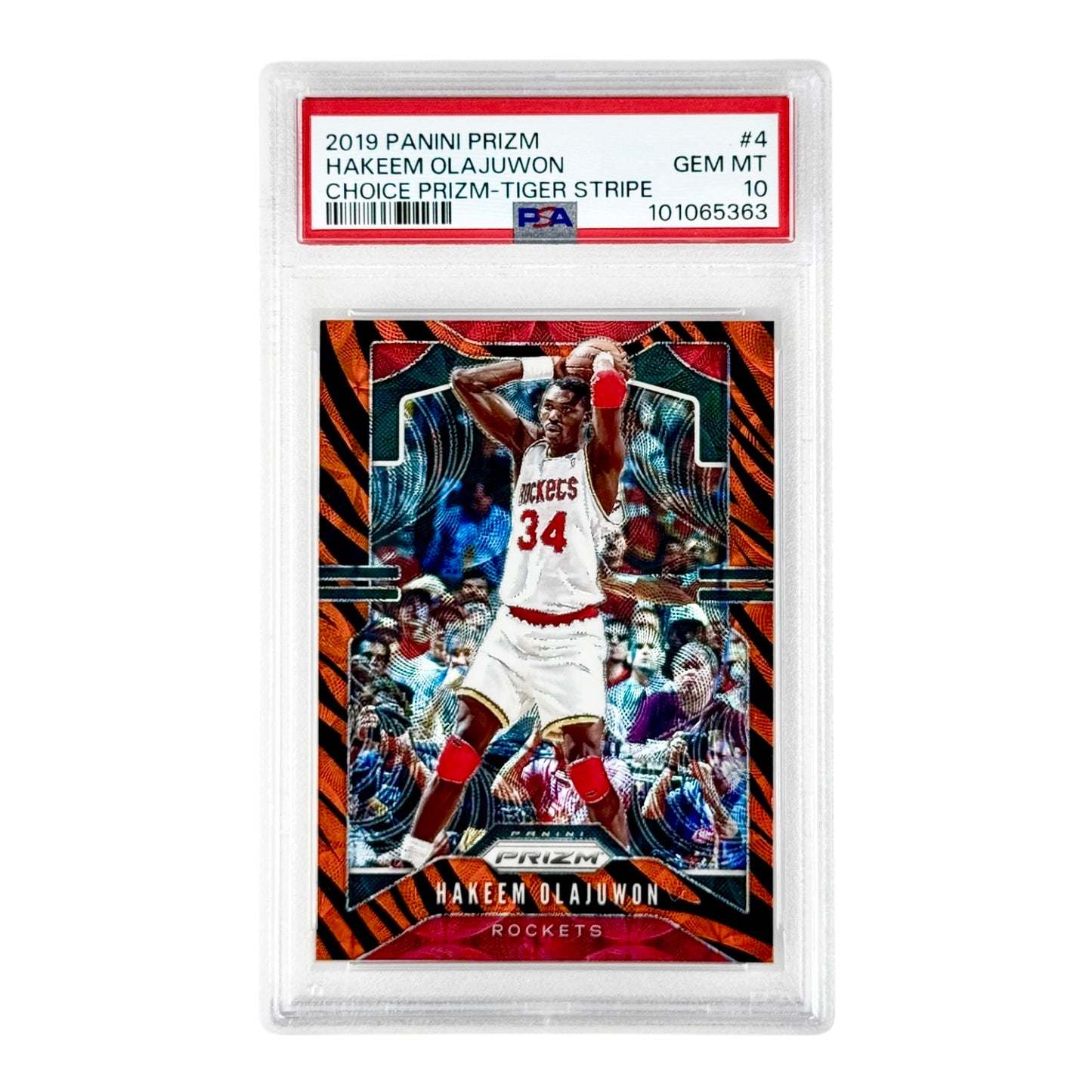 Hakeem Olajuwon 2019-20 Prizm Choice Tiger Stripe #4 PSA 10