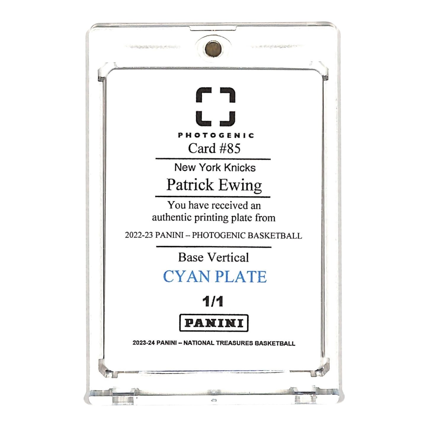 Patrick Ewing 2023-24 National Treasures Printing Plate 1/1 #85