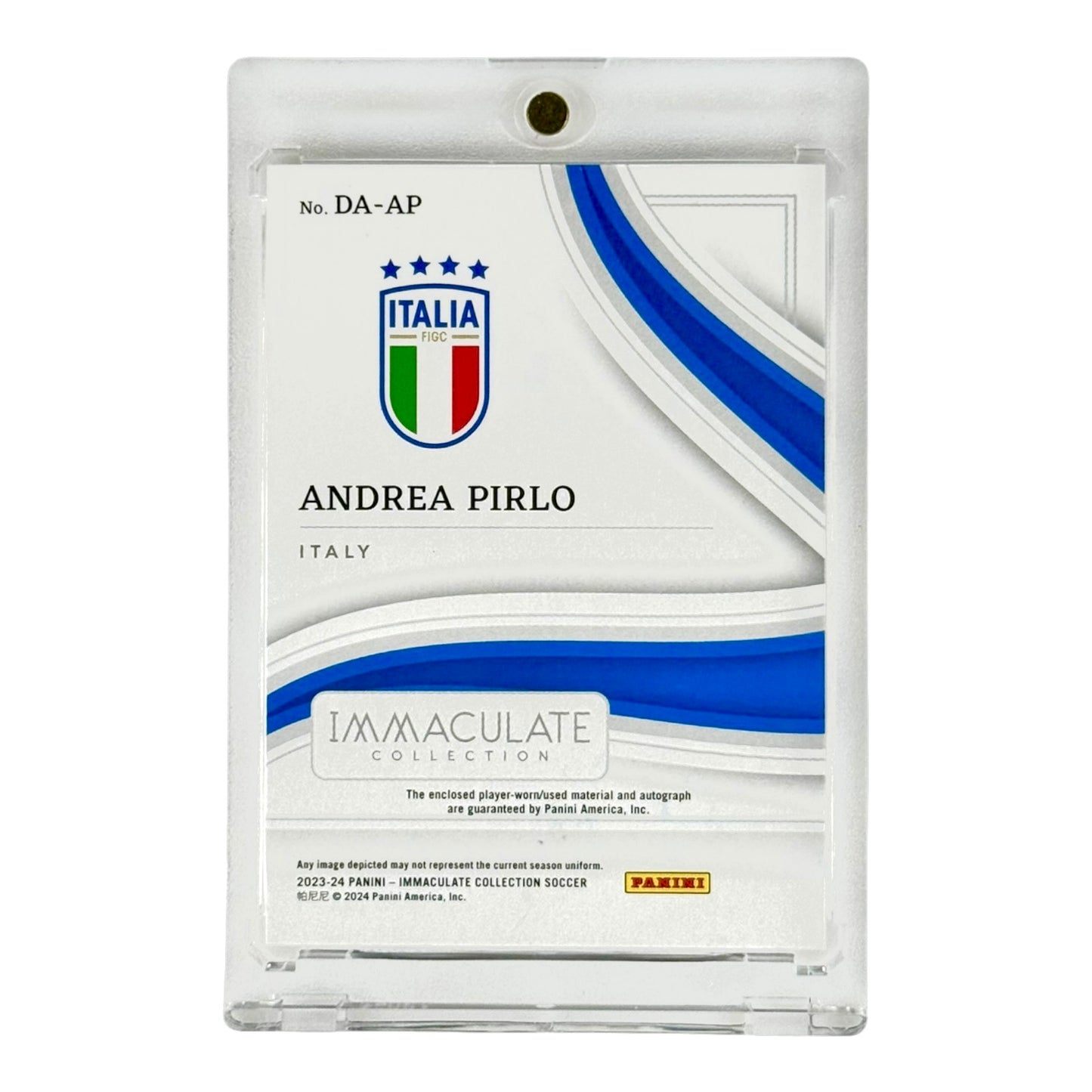 Andrea Pirlo 2023-24 Immaculate Game Worn Dual Jersey Auto 54/99 #DA-AP