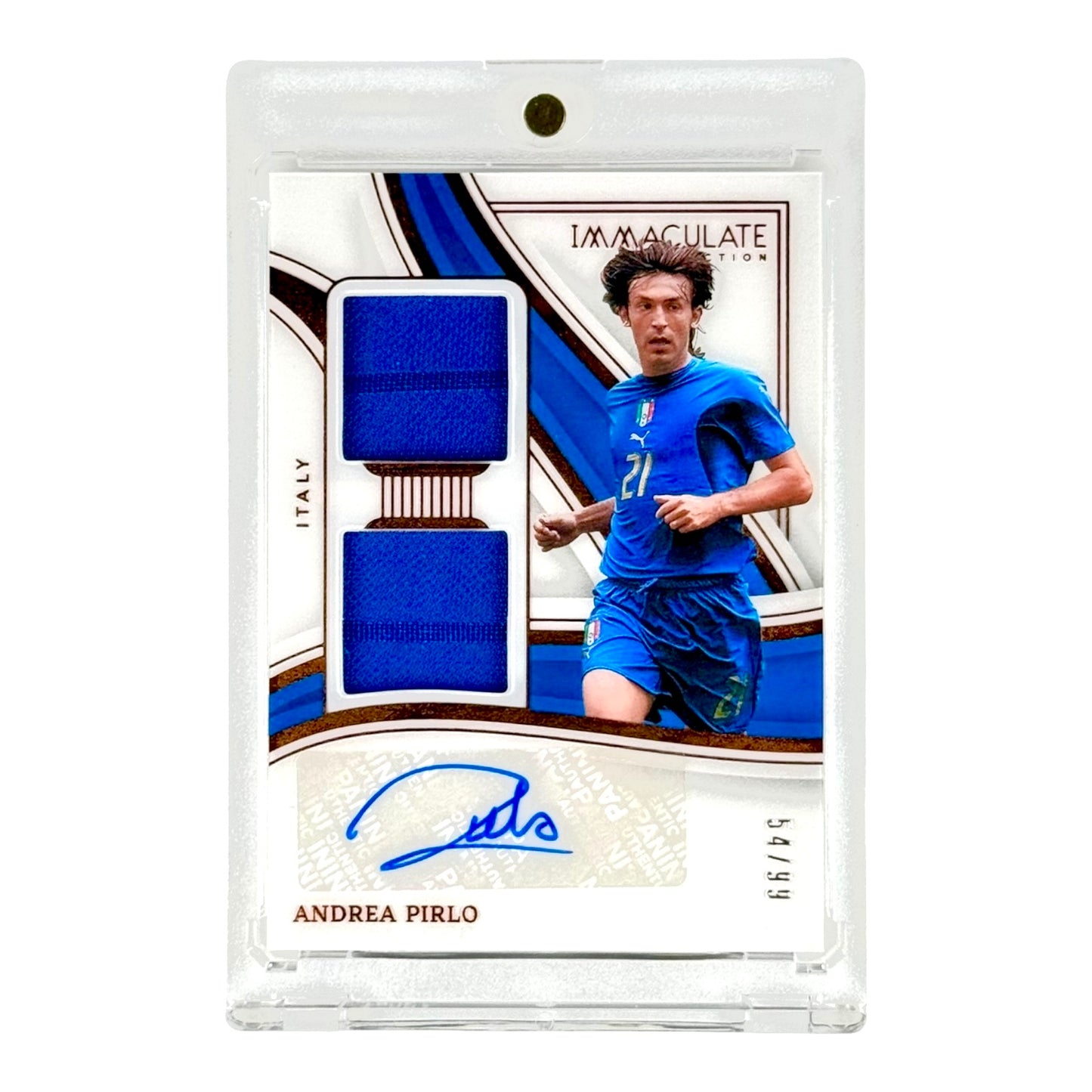 Andrea Pirlo 2023-24 Immaculate Game Worn Dual Jersey Auto 54/99 #DA-AP
