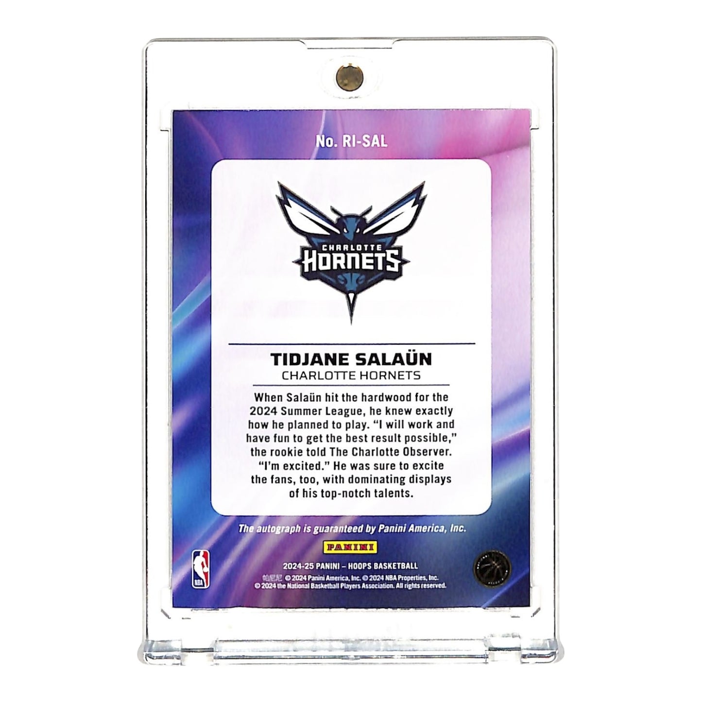 Tidjane Salaun 2023-24 Hoops Auto Rookie Ink RC #RI-SAL
