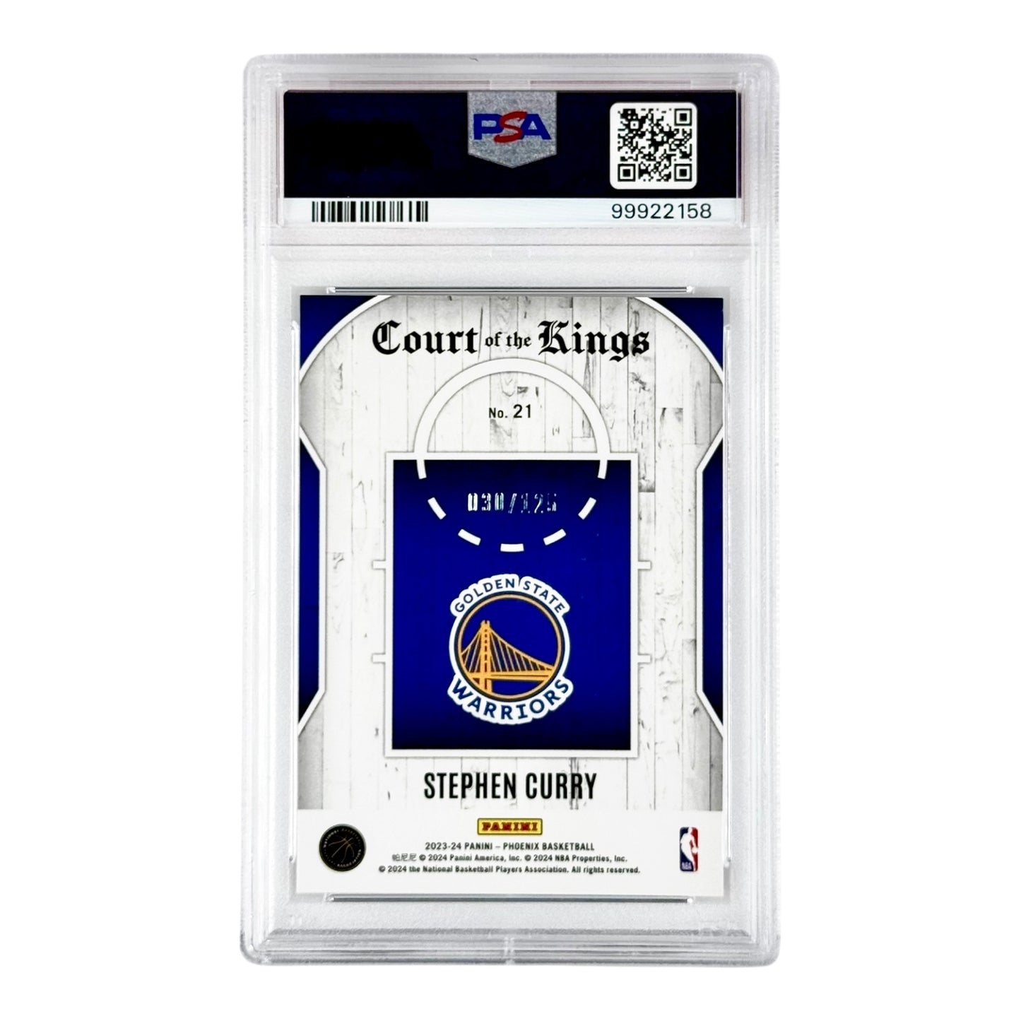 Stephen Curry 2023 Phoenix Court Of The King Red Jersey Numbered 030/125 #21 PSA 9