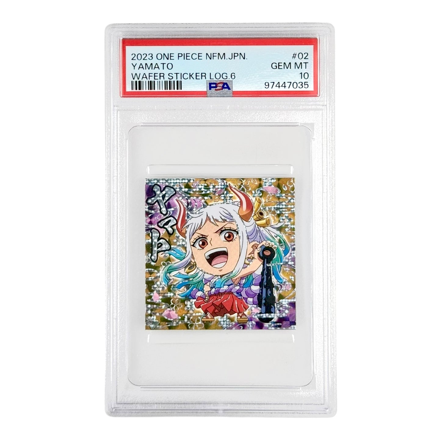 Yamato 2023 One Piece Japanese Wafer Sticker Log 6 #02 PSA 10