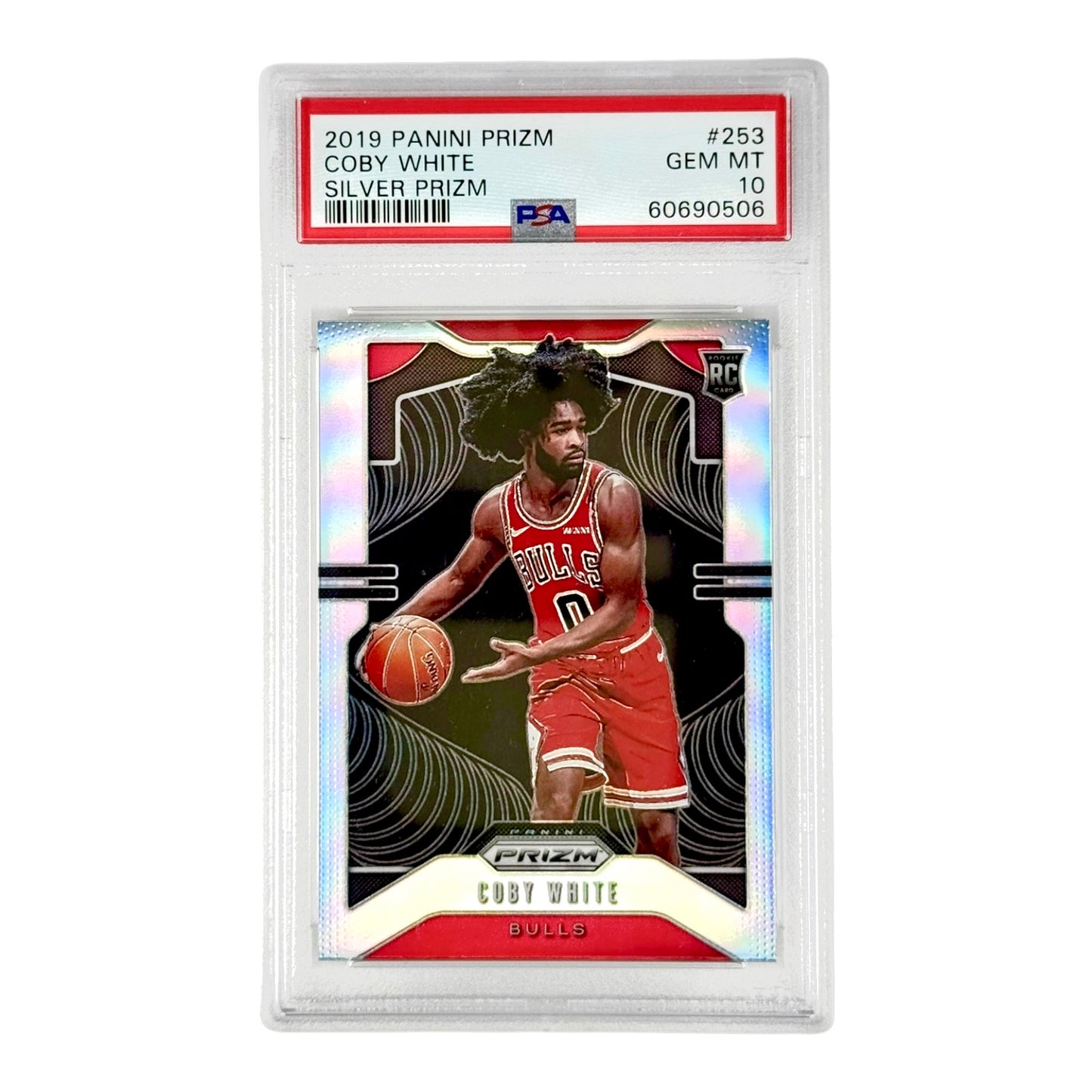Coby White 2019-20 Prizm Silver Rookie RC #253 PSA 10