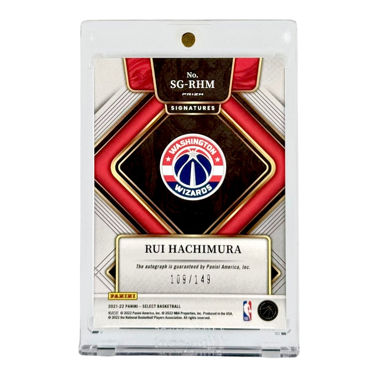 Rui Hachimura 2021-22 Panini Select Auto Silver 109/149 #SG-RHM