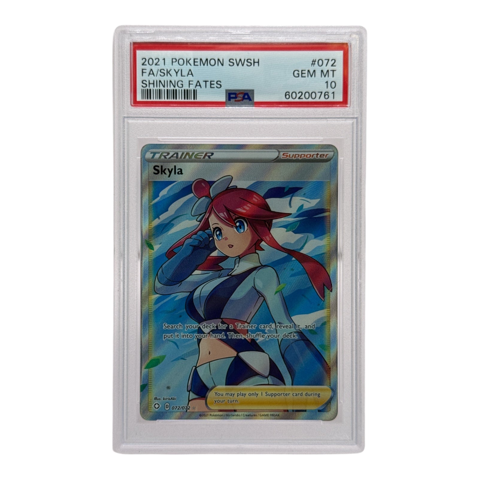 Skyla 2021 Pokemon SWSH Shining Fates Full Art #072 PSA 10 Yamacardo Skyla 2021 Pokemon SWSH Shining Fates Full Art #072 PSA 10 Yamacardo