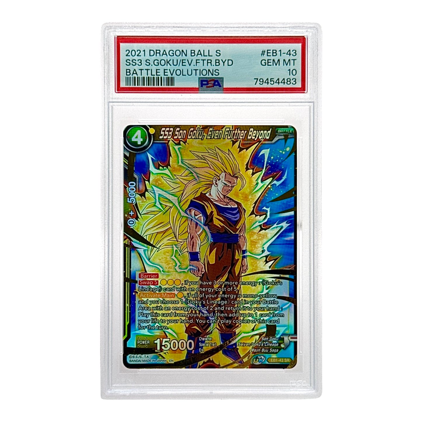 SS3 Son Goku 2021 Dragonball Super Card Game #EB1-43 SR PSA 10