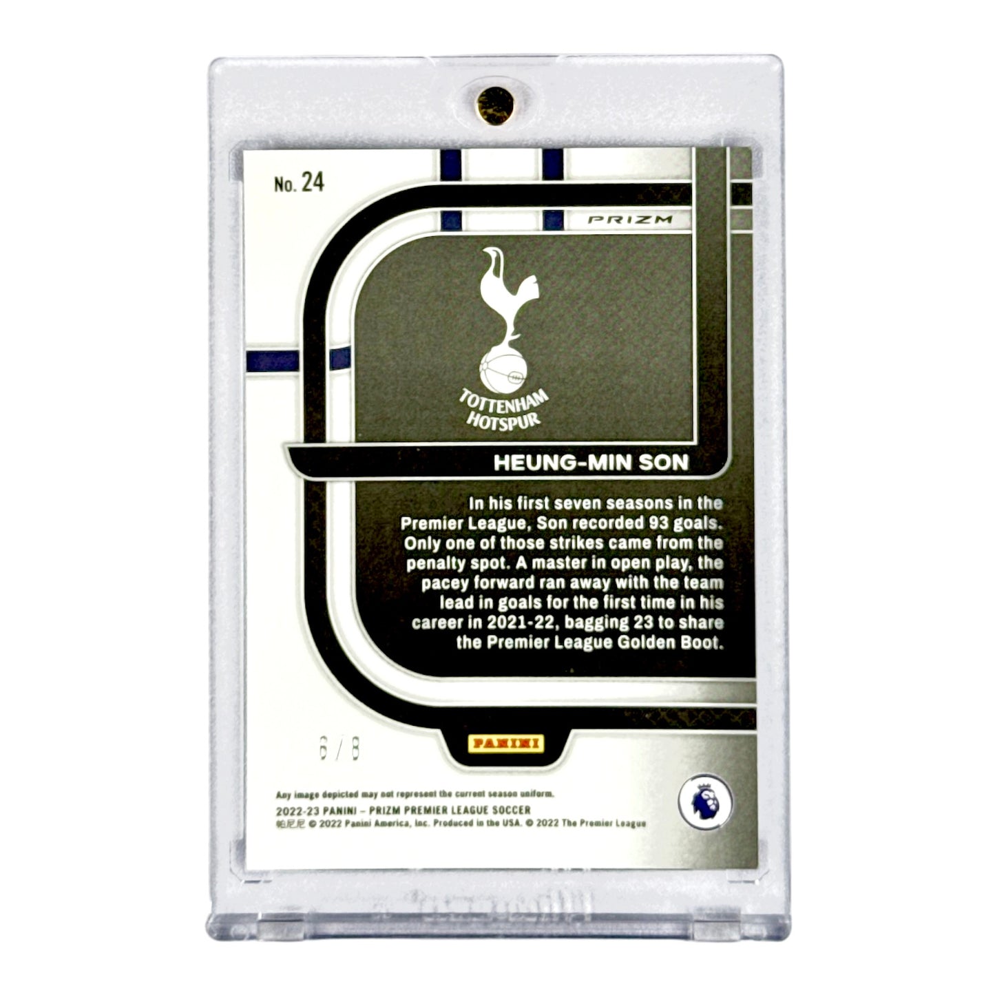 Heung Min Son 2022-23 Panini Prizm Premier League Scorers Club Blue Shimmer 6/8