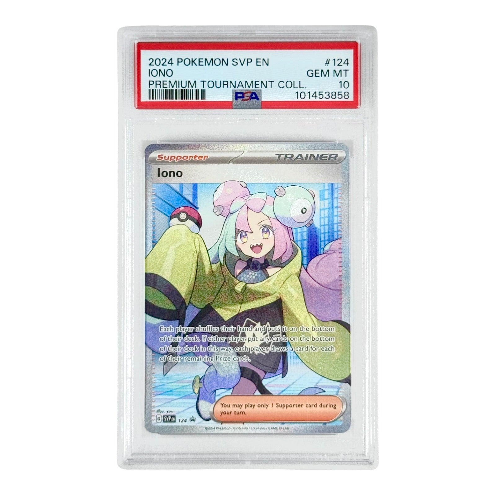 Iono 2024 Pokemon English Premium Tournament Collection Promo #124 PSA Yamacardo Iono 2024 Pokemon English Premium Tournament Collection Promo #124 PSA Yamacardo