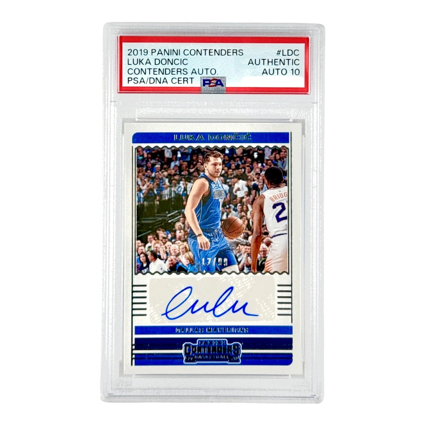 Luka Doncic 2019 Contenders Auto 12/99 #LDC PSA Auto 10