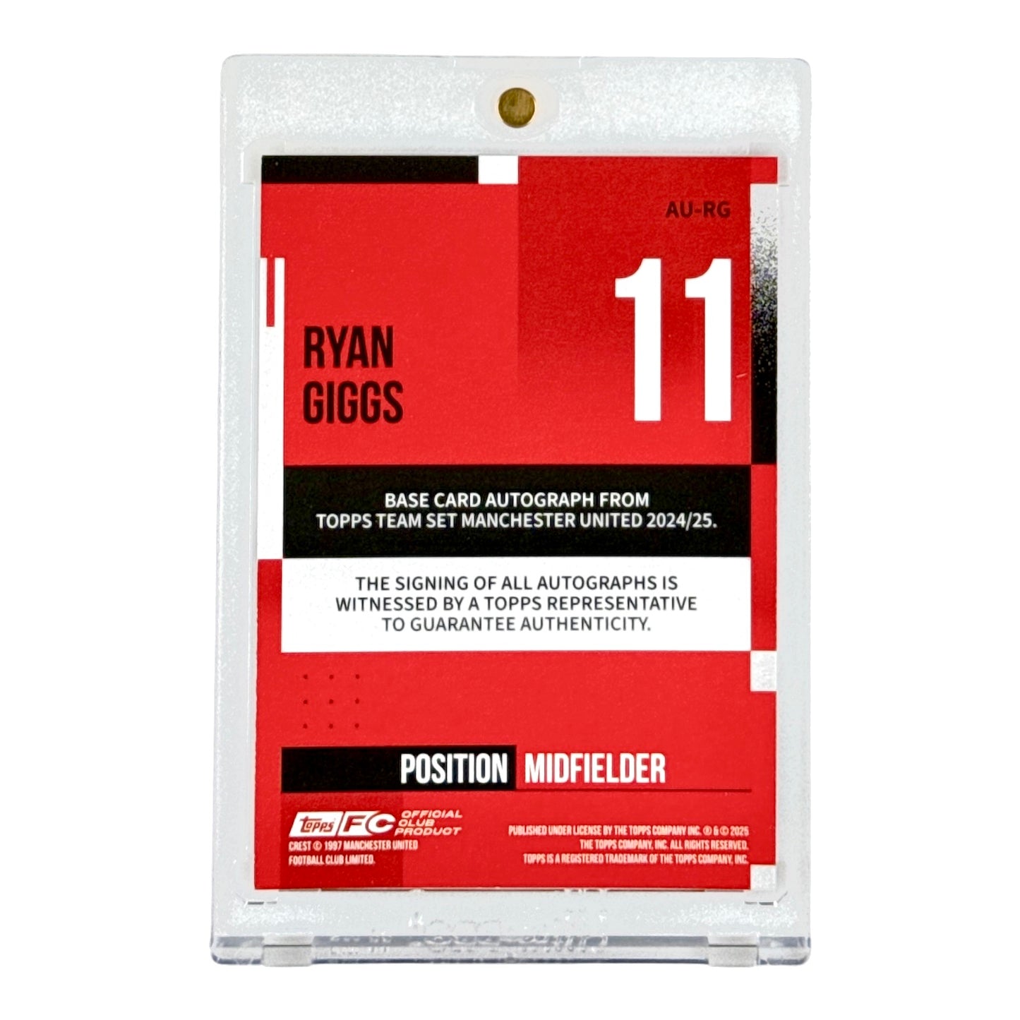 Ryan Giggs 2025 Topps Manchester United Team Set Auto 20/50 #AU-RG