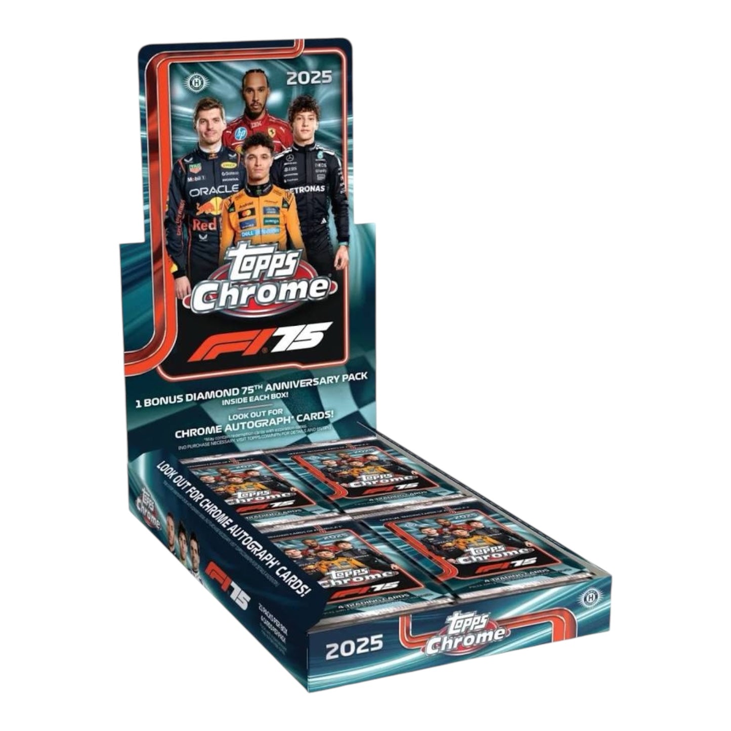 2025 Topps Chrome Formula 1 F1 75th Anniversary Hobby Box Factory Sealed Box