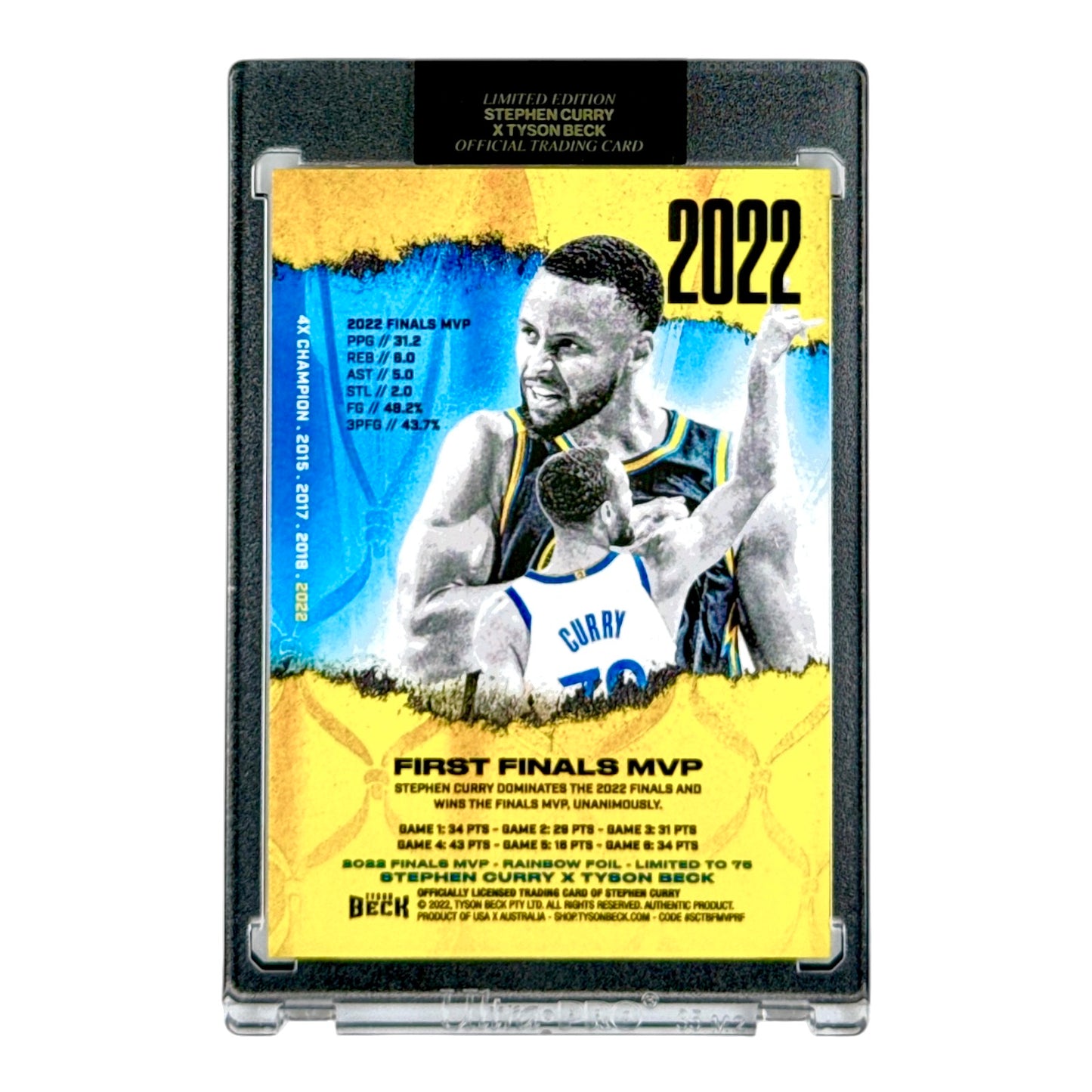 Stephen Curry 2022 4X Champ A Curated Set with Tyson Beck Final MVP 63/75