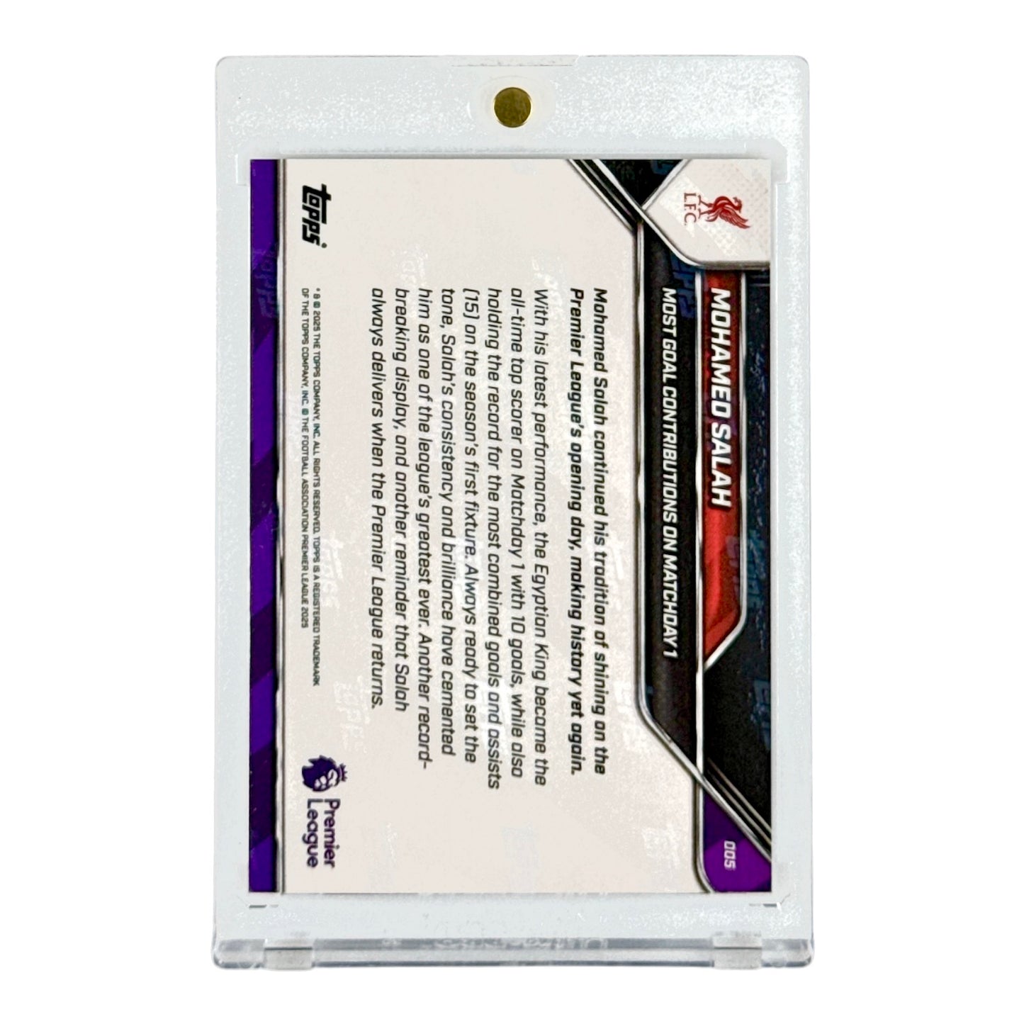 Mohamed Salah 2025 Topps Now Most Goal Contribution On Matchday 01/10 #005