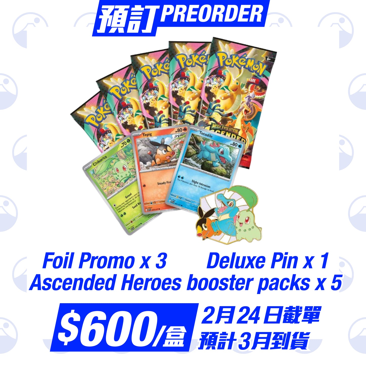 預訂:POKEMON English Ascended Heroes First Partners Deluxe Pin Collection