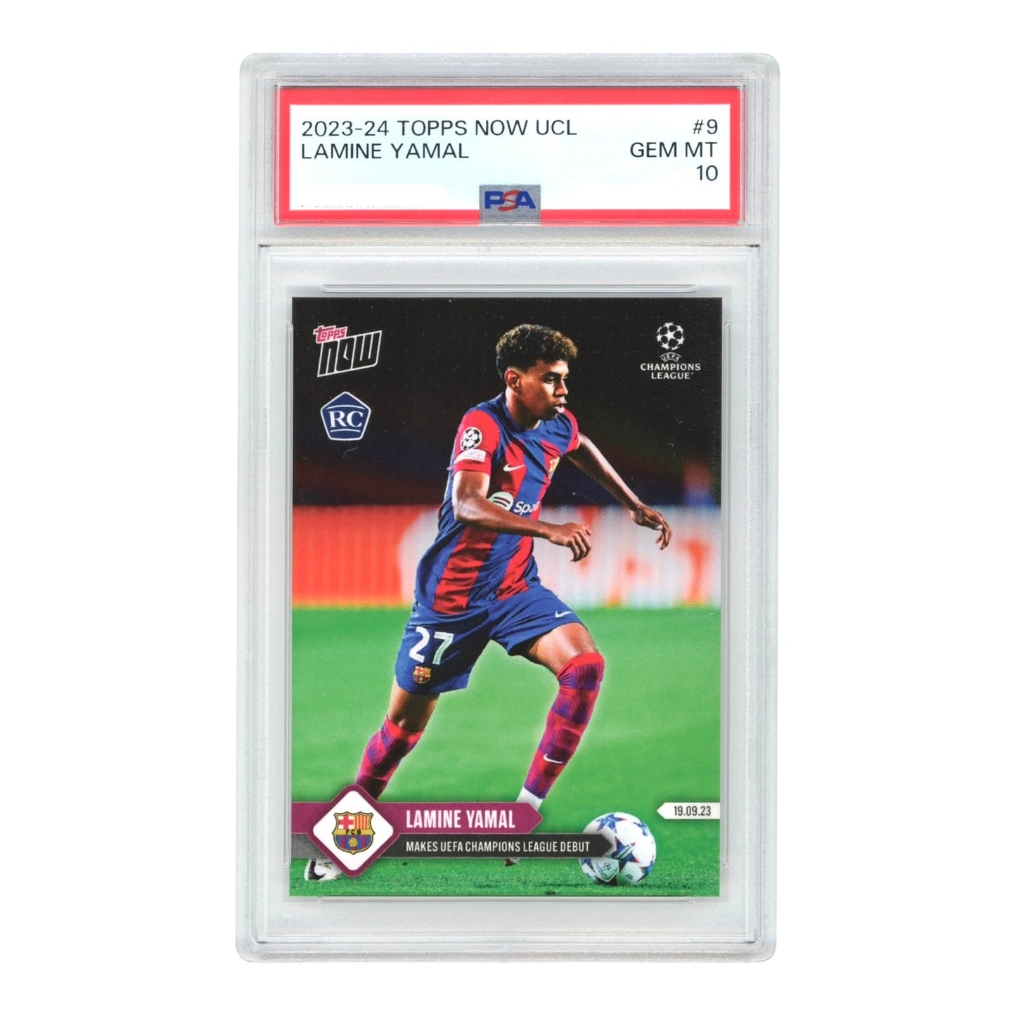Lamine Yamal 2023-24 Topps Now UCL Rookie RC #9 PSA 10