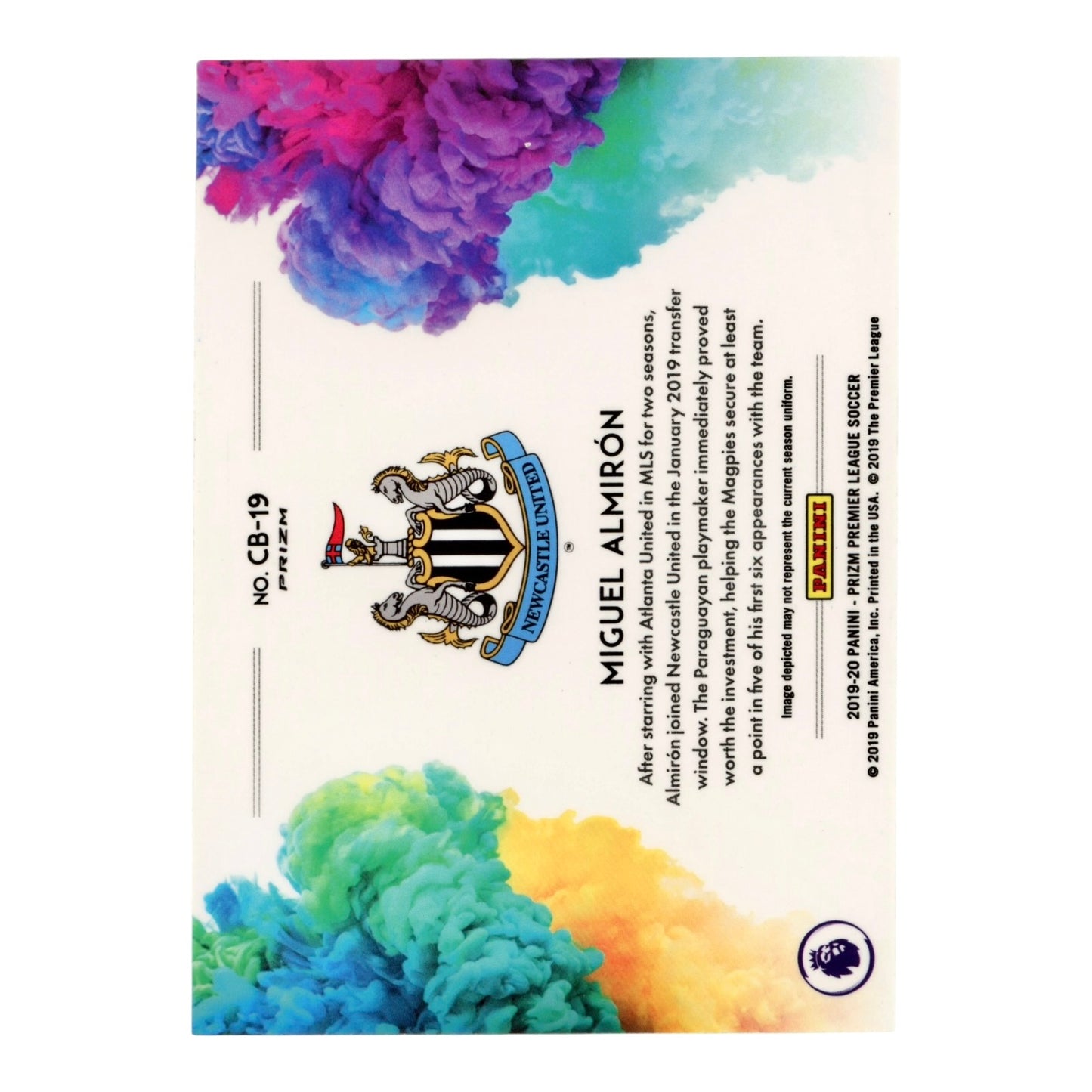 Miguel Almiron 2019-20 Prizm EPL English Premier League Color Blast SSP Case Hit #CB-19