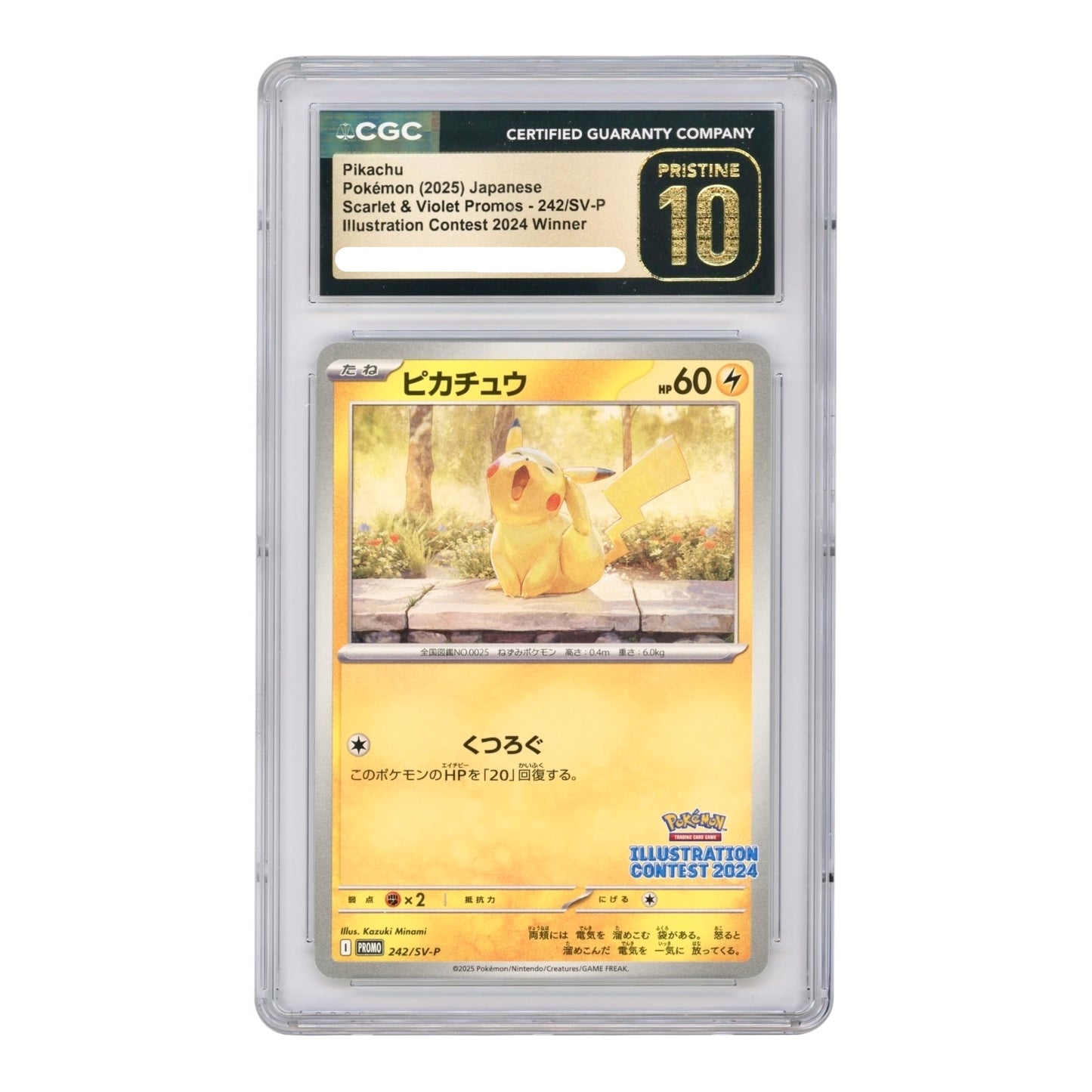 Pikachu 2025 Pokemon Japanese Illustrator Contest 2024 Winner Promo #242 CGC Pristine 10