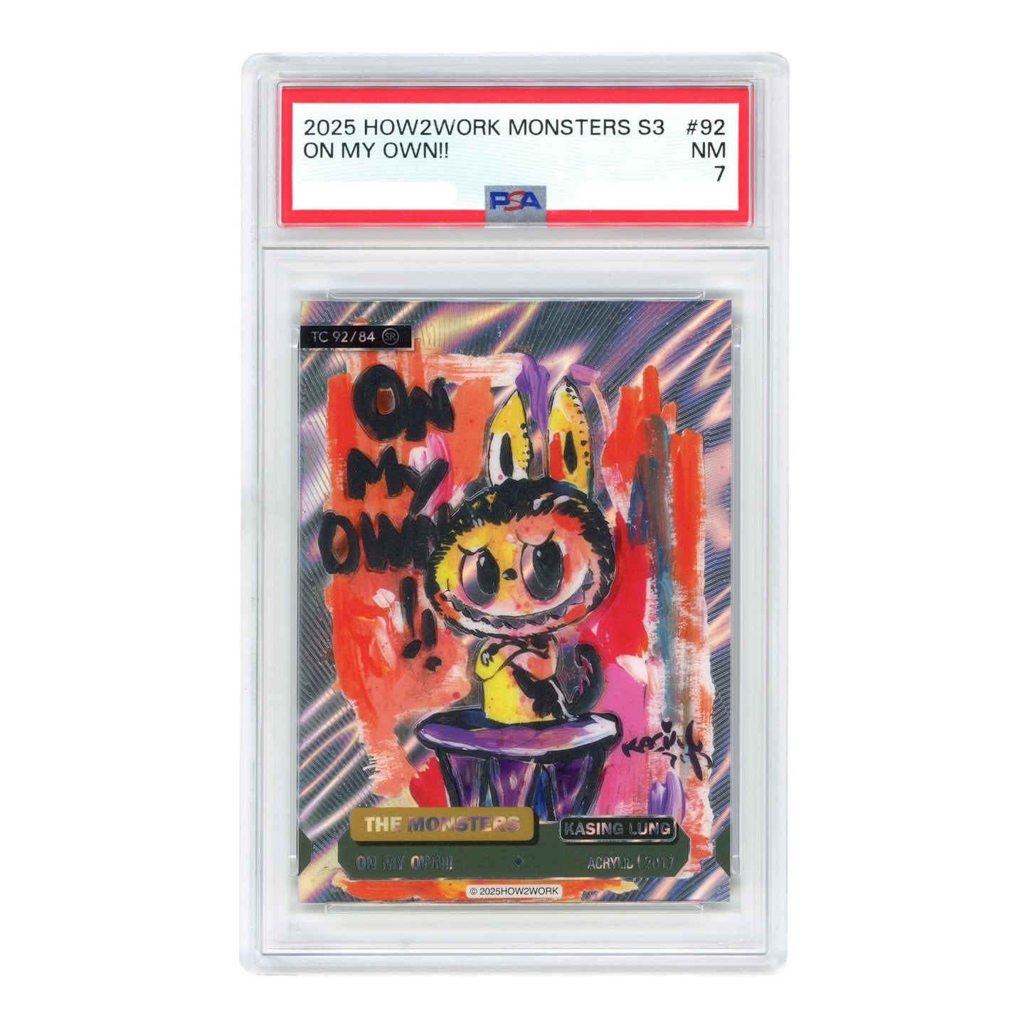 Labubu 2025 How2work The Monsters Series 3 #92 PSA 7