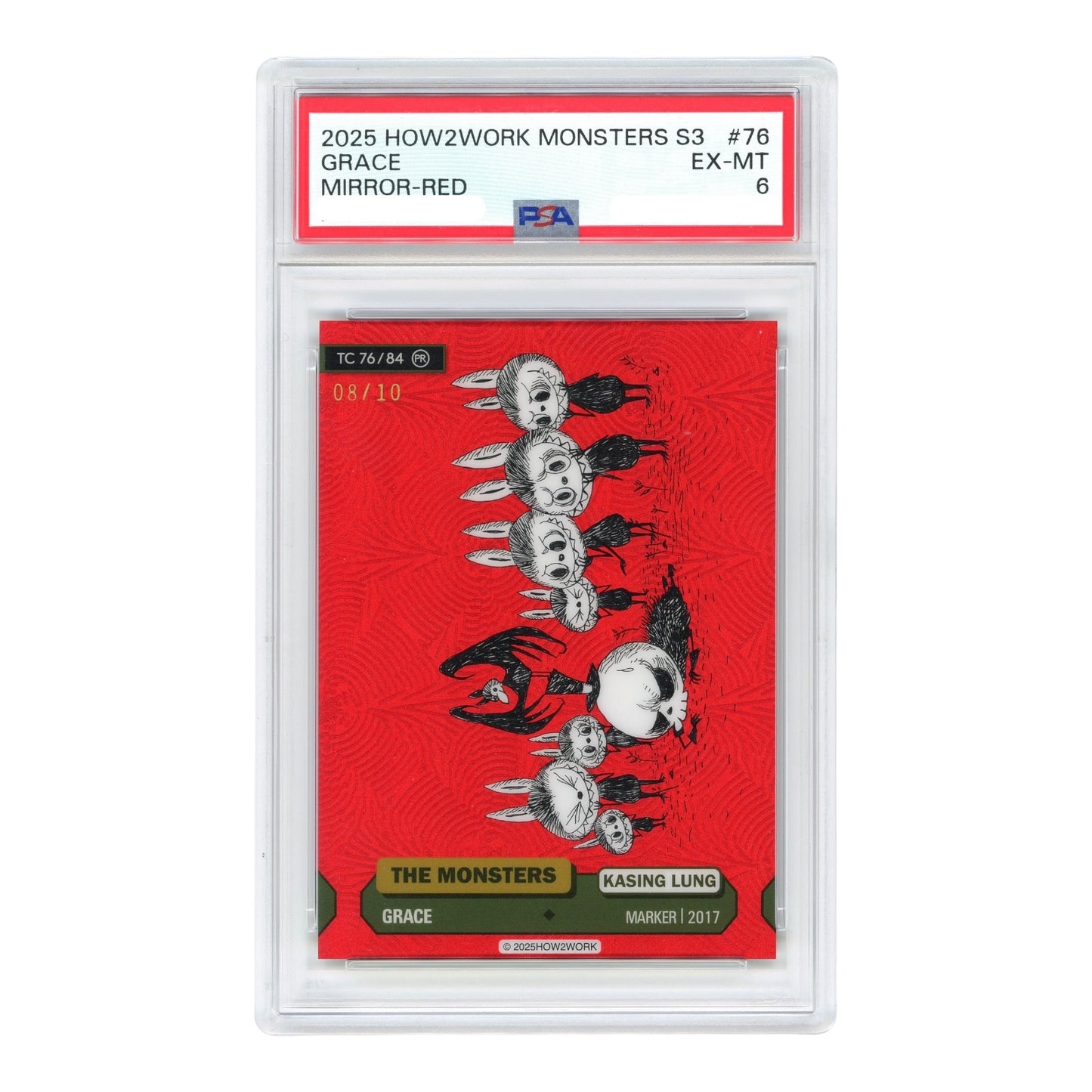Labubu 2025 How2work The Monsters Series 3 08/10 #76 PSA 6