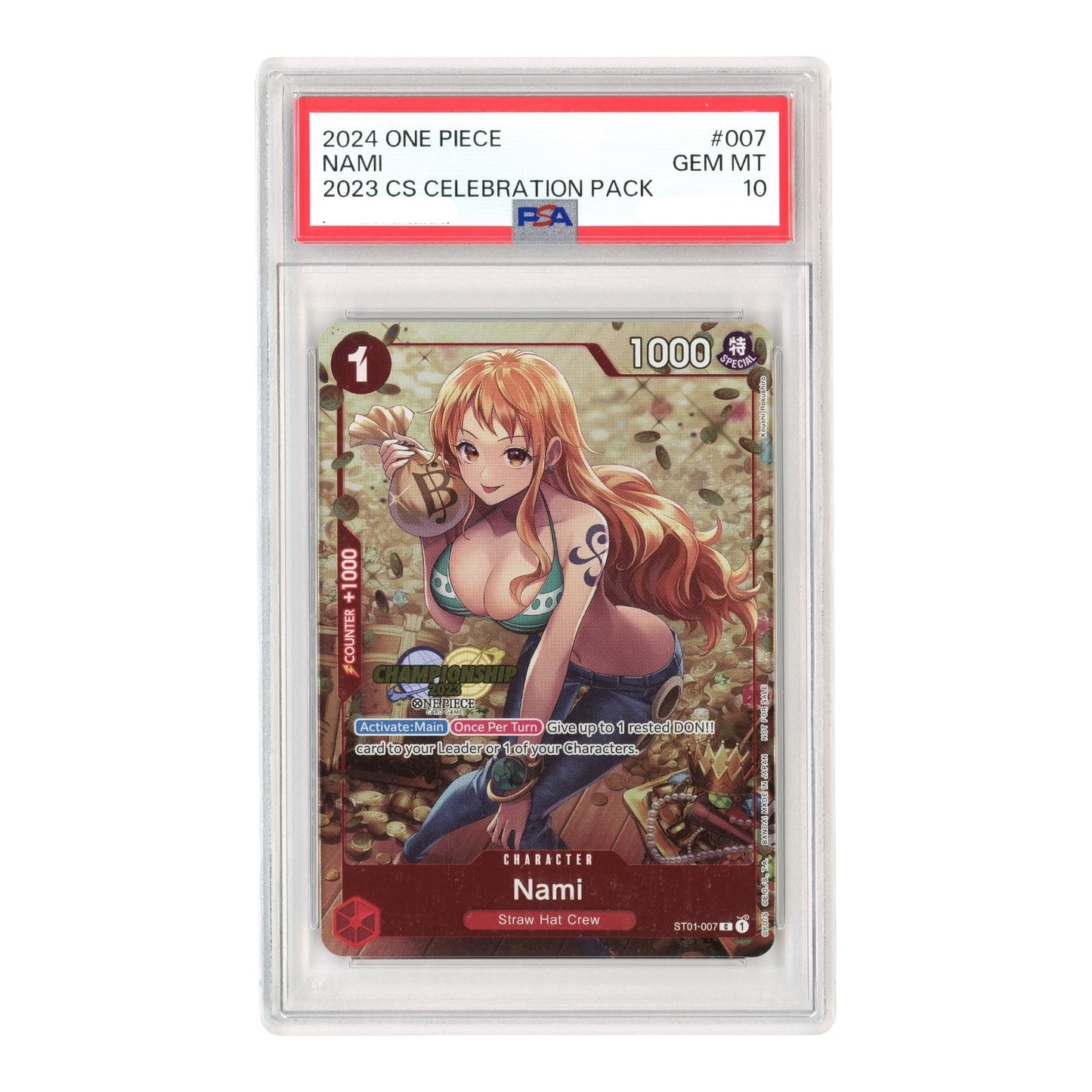 Nami 2024 One Piece English Championship Celebration Pack Promo #007 PSA 10
