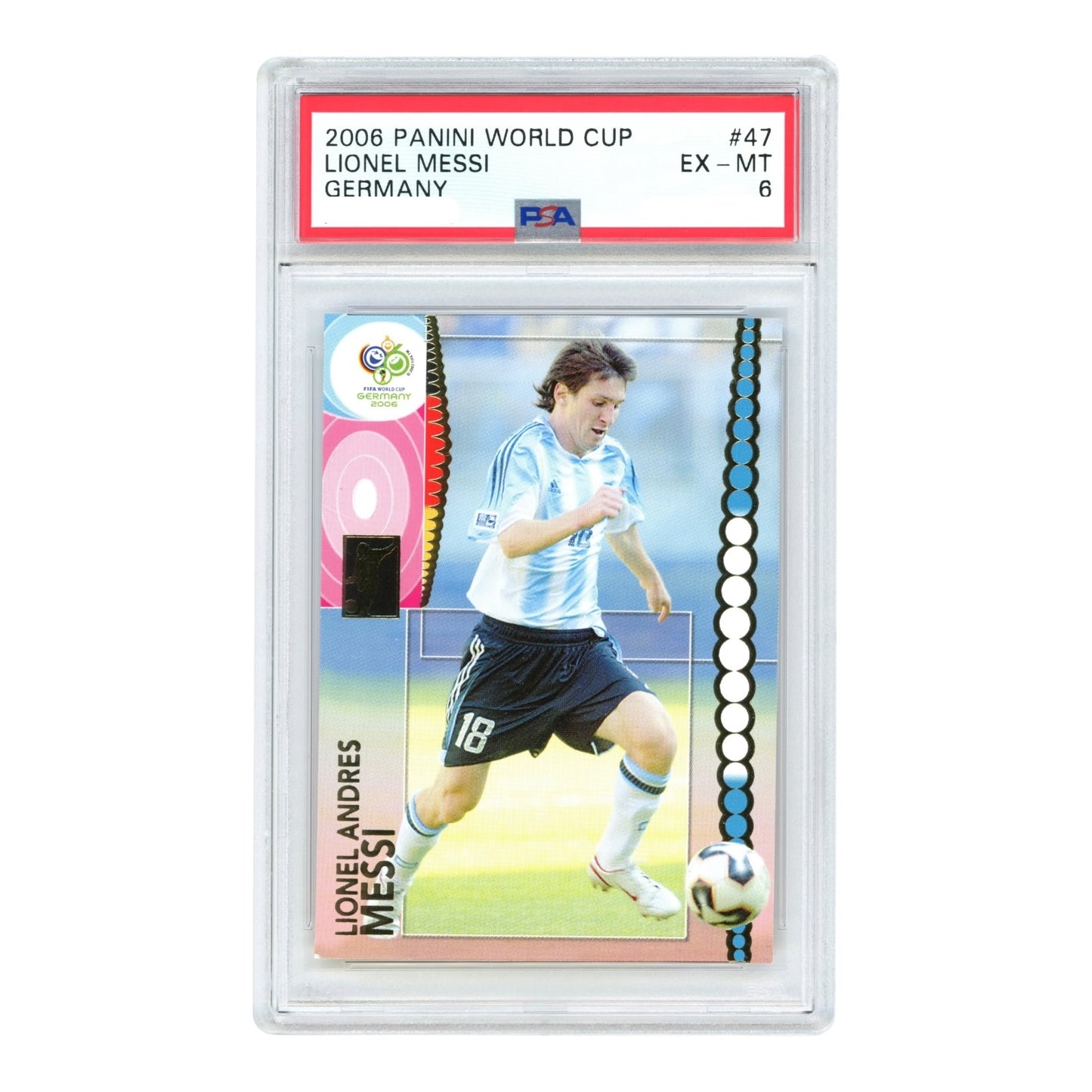 Lionel Messi 2006 Panini Germany FIFA World Cup #47 PSA 6