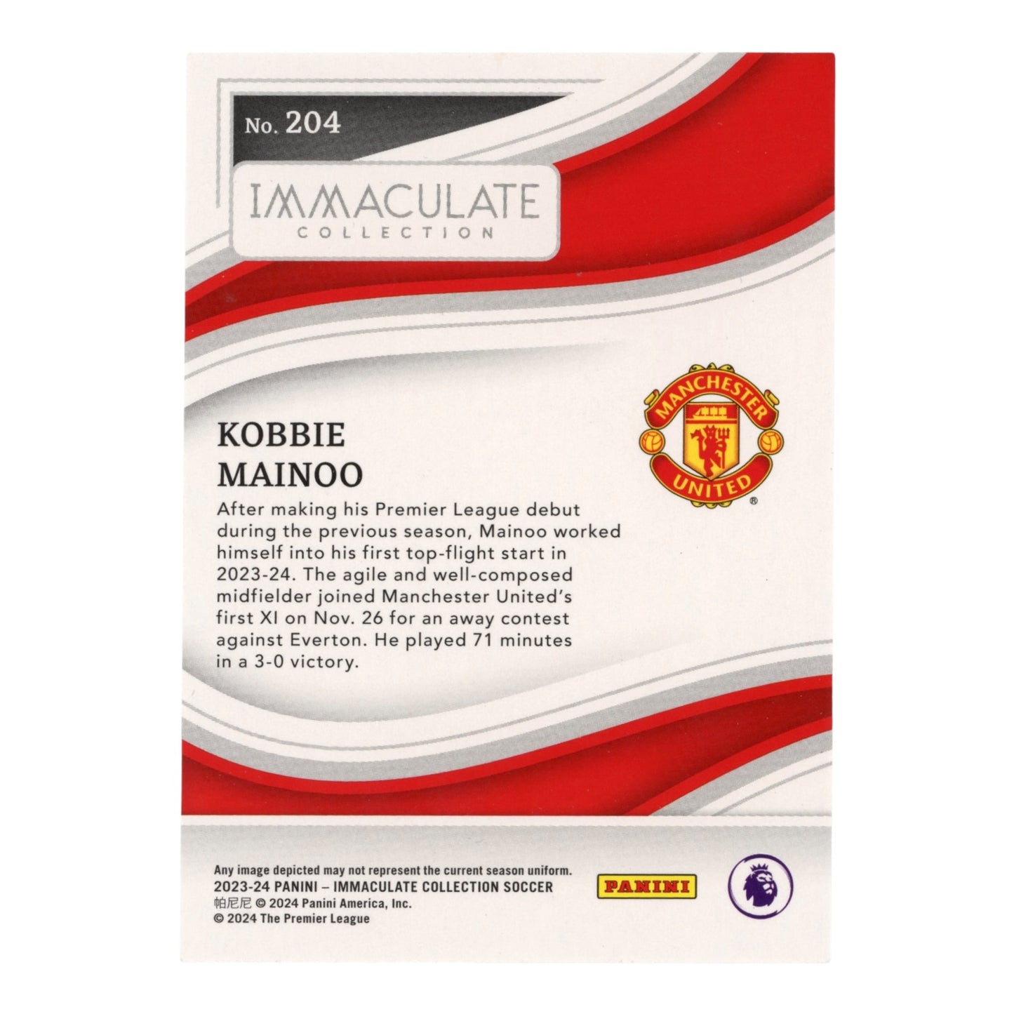 Kobbie Mainoo 2023-24 Immaculate Rookie RC 37/40 #204